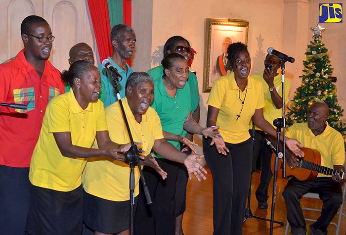 Members of the National Culture Group for the Blind perform a folk selection at the Joy to the World Christmas Concert, held at King’s House on Sunday, December 4. The Concert was hosted by Her Excellency, the Most Hon. Lady Allen. 