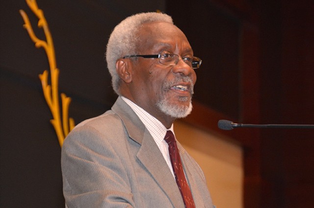 Former Prime Minister, Most Hon. P.J. Patterson, addresses yesterday's (June 17) closing ceremony of the 6th Jamaica Diaspora Conference, at the Montego Bay Convention Centre in St. James.