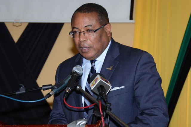 Minister of Industry, Investment & Commerce, the Hon. Anthony Hylton, addresses a press briefing on the 2015 Jamaica Investment Forum (JIF) being held March 10 to 12 at the Montego Bay Convention Centre.