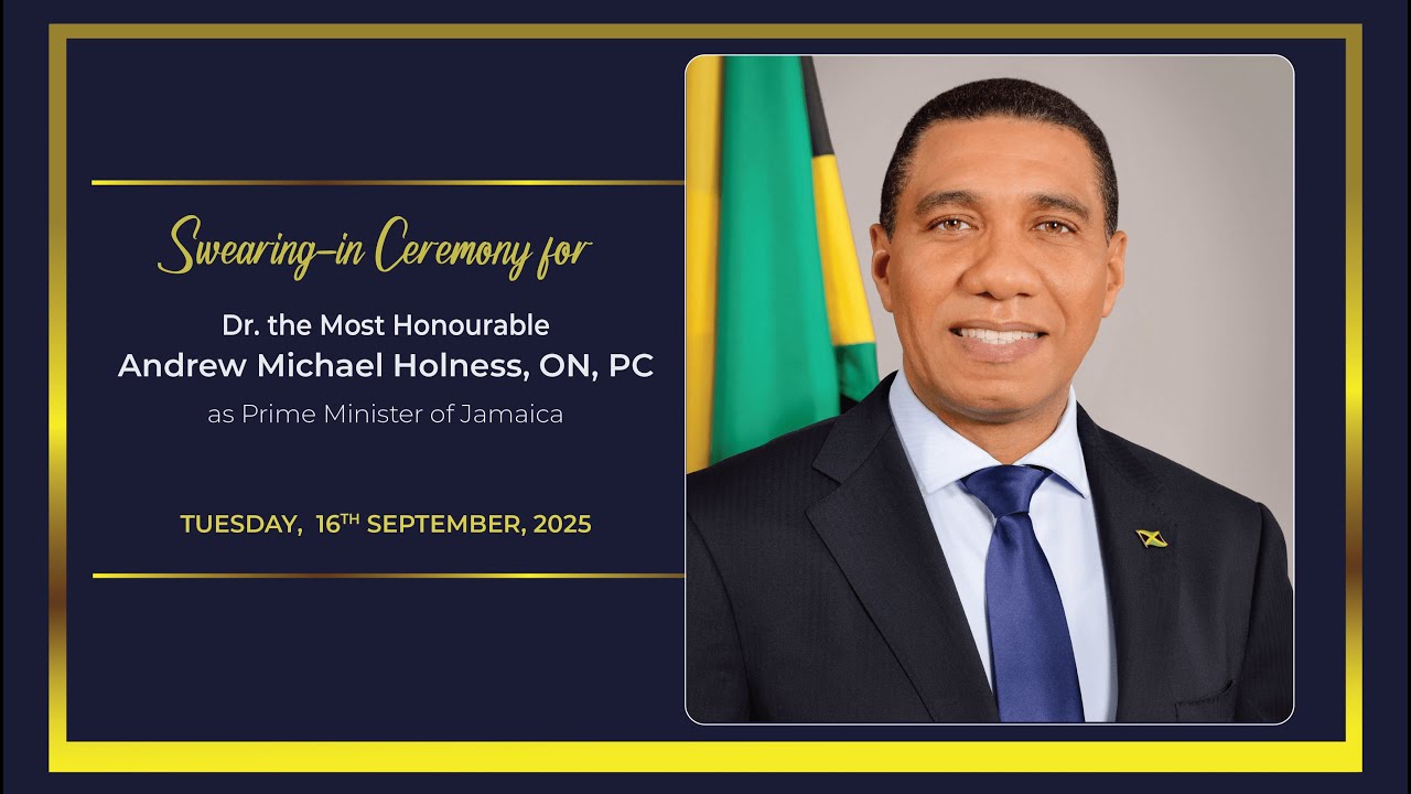 Prime Minister Andrew Holness Swearing-In Ceremony |Jamaica’s Milestone in Democracy Sept 16, 2025