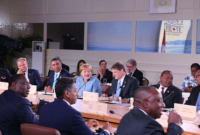 PM Holness in G7 Summit Outreach Session.