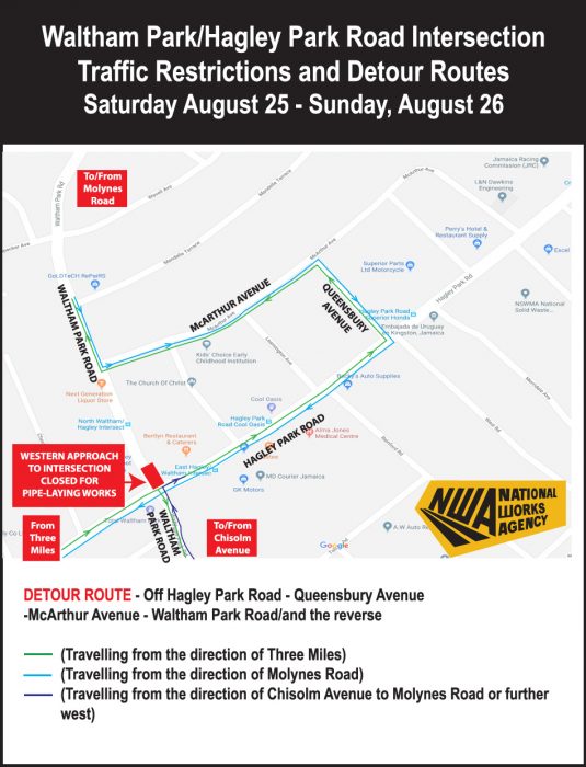 Motorists advised of traffic diversion at Hagley/Waltham Park Road intersection, this weekend