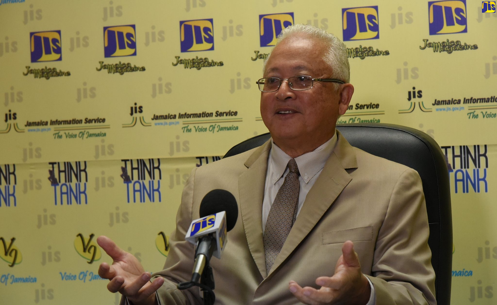 Minister of Justice, Hon. Delroy Chuck, address a JIS Think Tank on September 26.