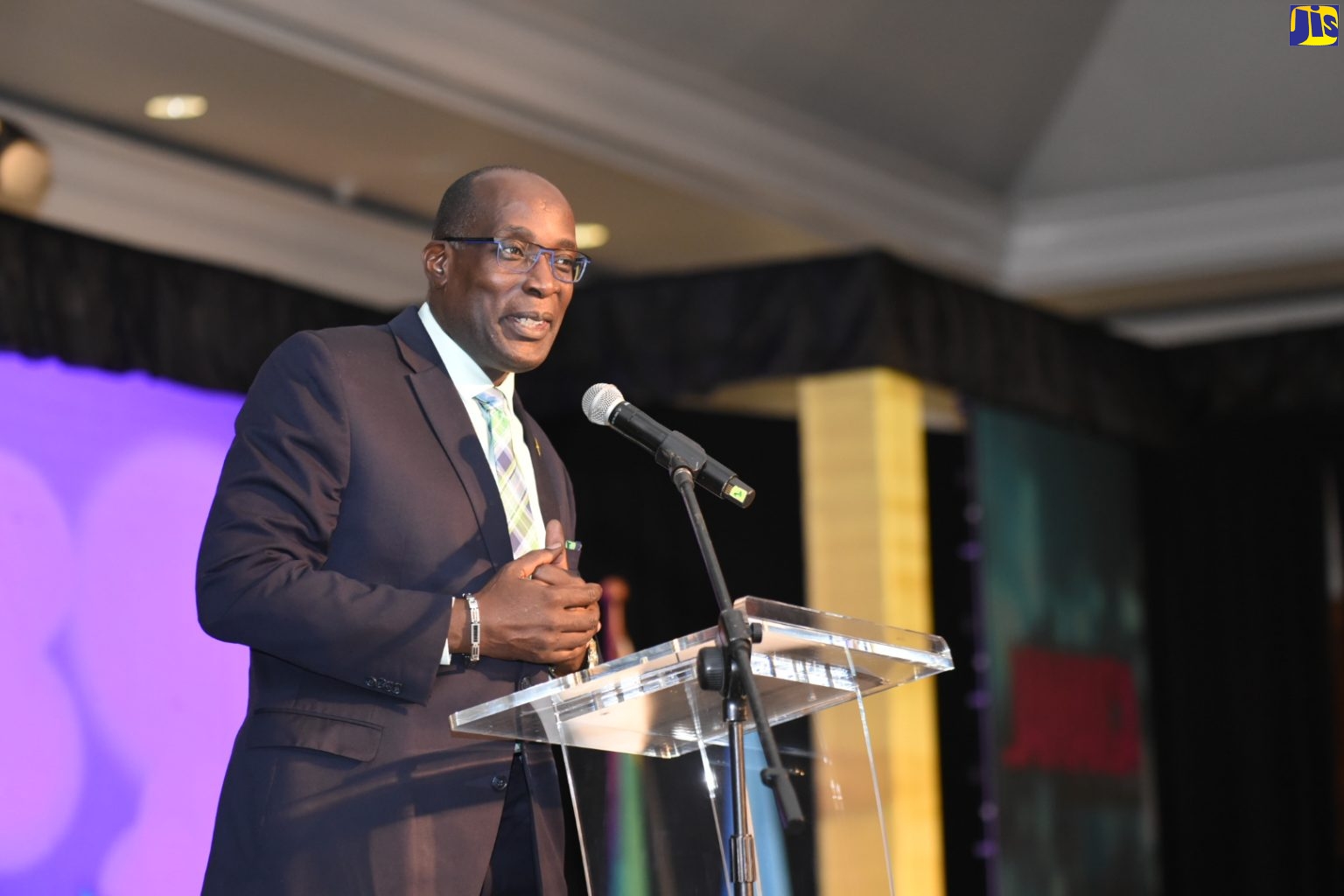 Minister of Education, Youth and Information, Senator, the Hon Ruel Reid, addressing the Accessible Americas V: Information and Communication Technologies (ICT) for All at the Hyatt Ziva Rose Hall Resort in Montego Bay, St. James Wednesday (November 28).