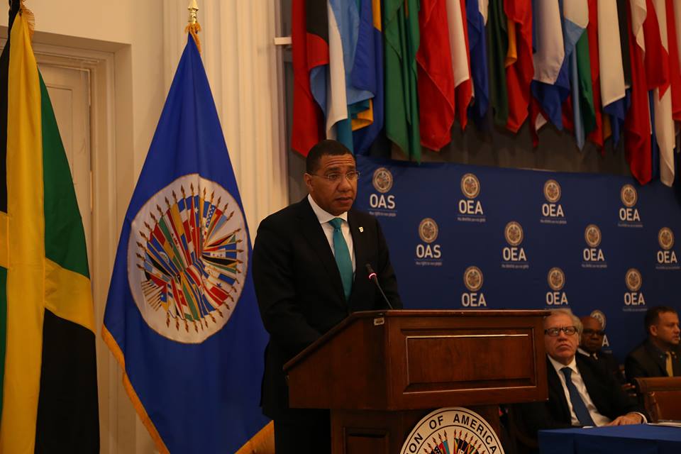 Prime Minister, the Most Hon. Andrew Holness, addresses the Protocolary Session of the Organization of American States (OAS), held in Washington DC on November 27.