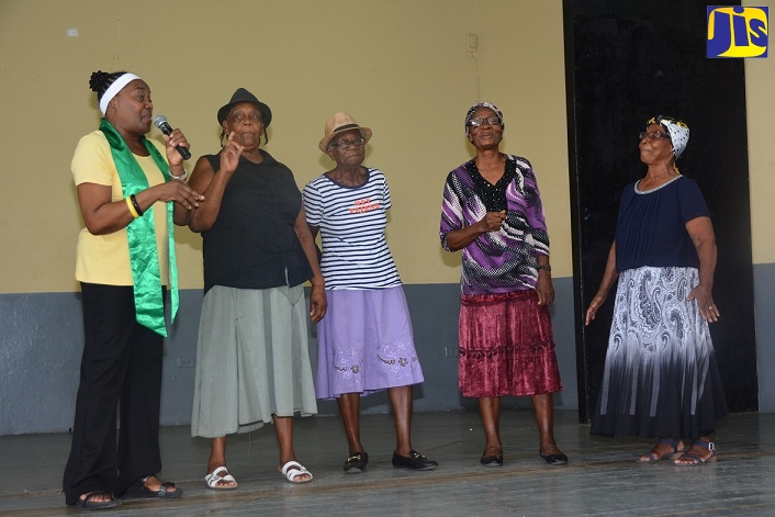 Members of the Faith Senior Citizens Group in St. James perform at the National Council for Senior Citizens (NCSC) Parish Cultural Day, staged in Montego Bay, recently. 