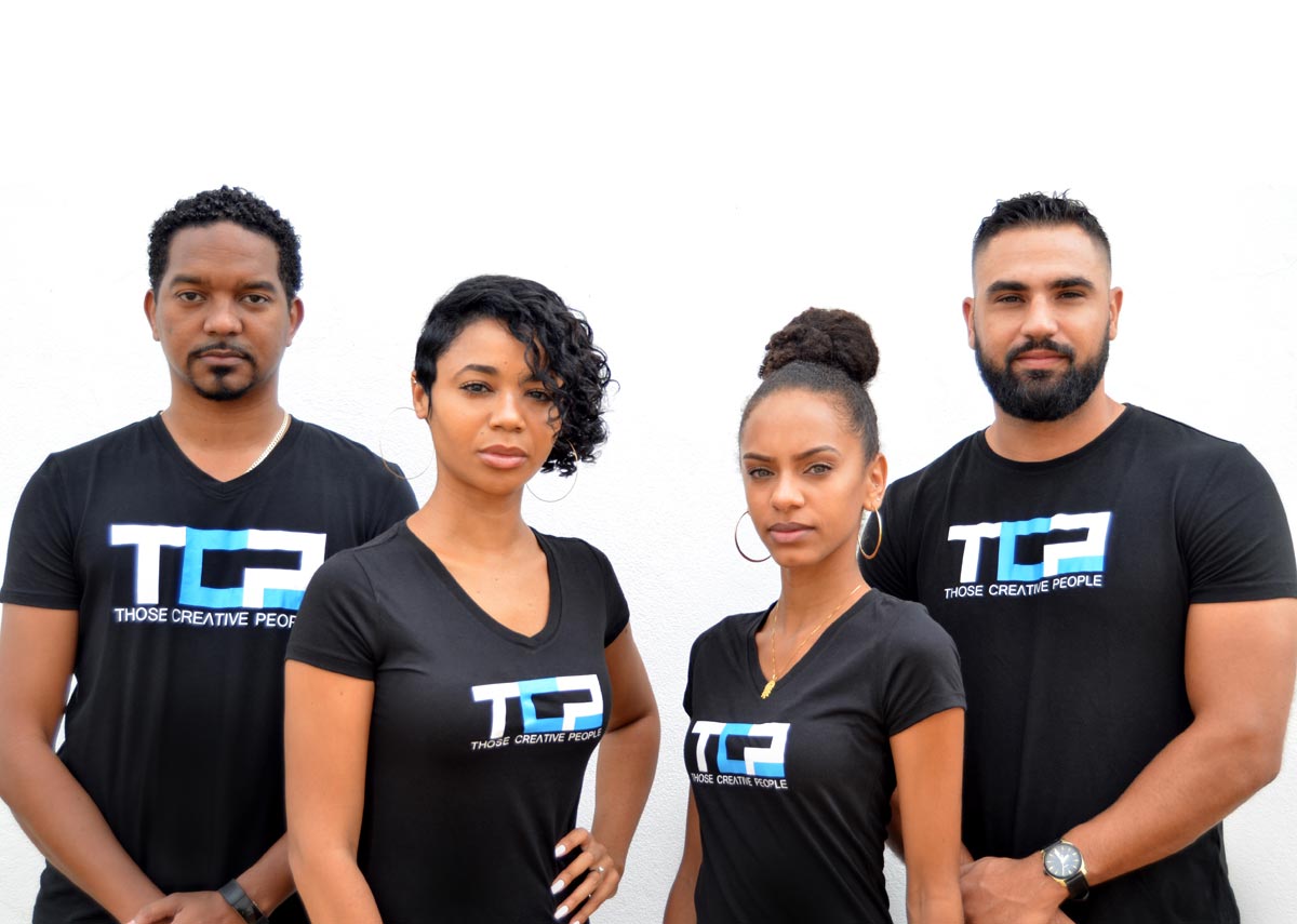 Members of the fledgling business entity, Those Creative People Tings (from left): Partner and Director of Operations – Marc Gayle;  Co-Founder/Creative Director/Writer – Kia Moses; Creative Coordinator and Copywriter – Lindsey Lodenquai; and Co-Founder/Creative Director/Graphic Designer – Jordan Moses.