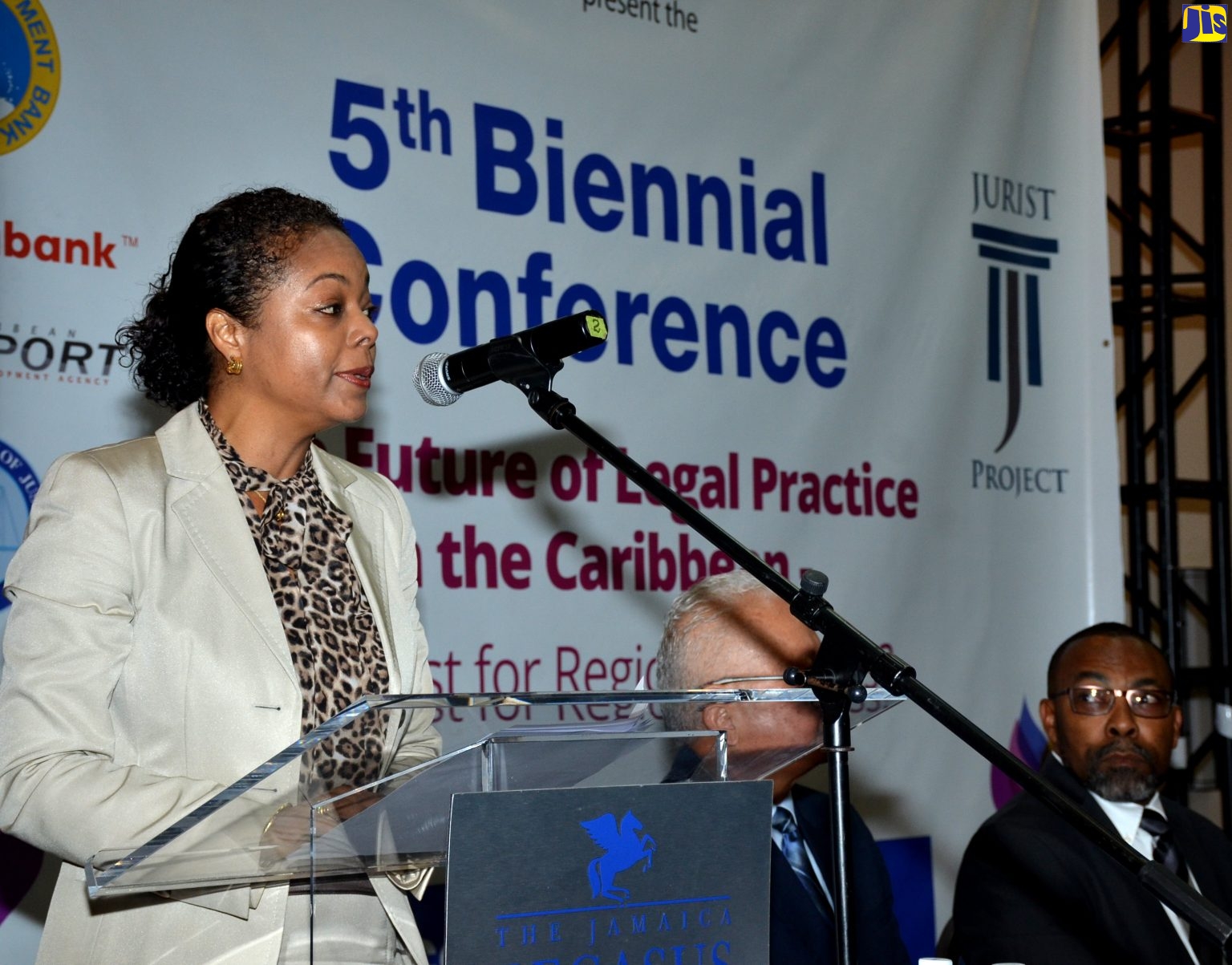 Attorney General, Marlene Malahoo Forte, addresses the opening ceremony of the Caribbean Court of Justice (CCJ) Academy of Law