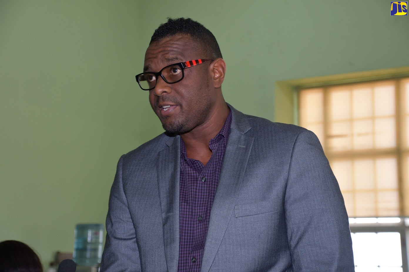 Rural Agricultural Development Authority (RADA) Parish Manager for Trelawny, Courtney Taylor, speaking at the recent monthly meeting of the Trelawny Municipal Corporation.