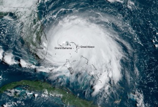 Satellite View of Hurricane Dorian over The Bahamas