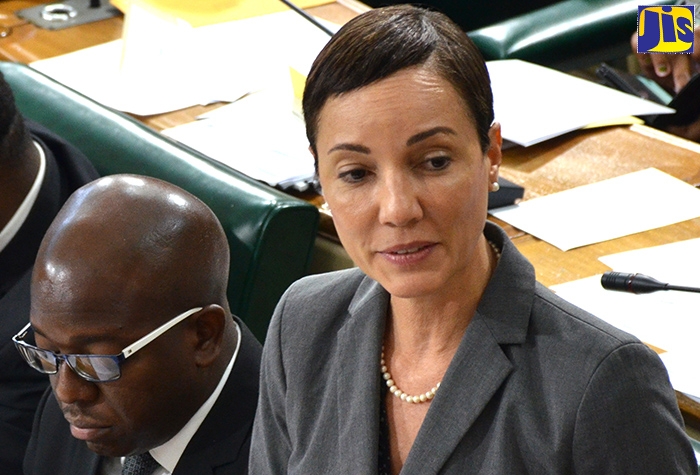 Minister of Foreign Affairs and Foreign Trade, Senator the Hon. Kamina Johnson Smith, who is also the Leader of Government Business in the Senate, leads debate on the Law Reform (Amendment of Penalties Act), in the Upper House on Friday (September 13).