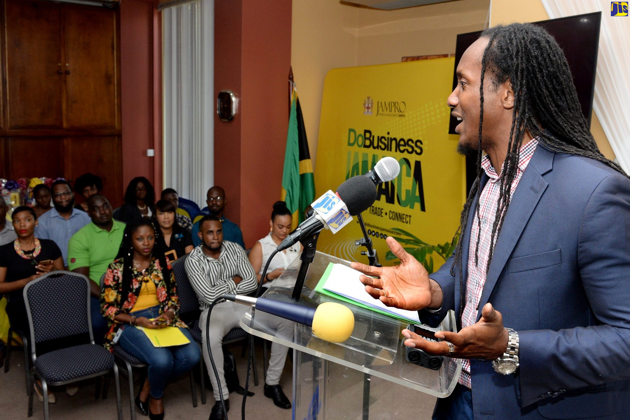 Minister of State in the Ministry of Education, Youth and Information, Hon. Alando Terrelonge, delivers the keynote address at the Youth for Sustainable Development (Y4SD) 2019 Conference, at JAMPRO in St. Andrew, today (September 27). Y4SD is a non-profit movement of young professionals who take pride in supporting the sustainable development of Jamaica, in keeping with the United Nations Sustainable Development Goals, and the Vision 2030 National Development Agenda.