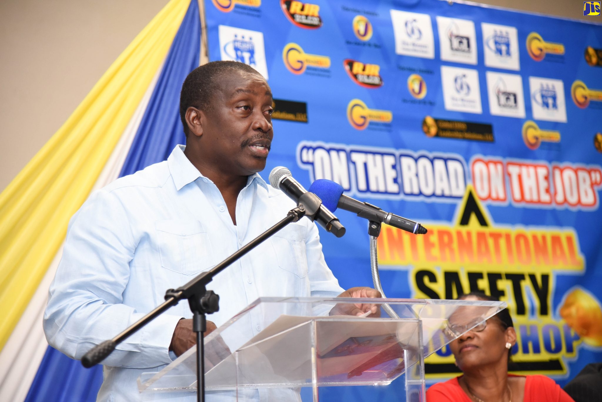 Minister of Transport and Mining, Hon. Robert Montague addresses the opening of the ninth annual