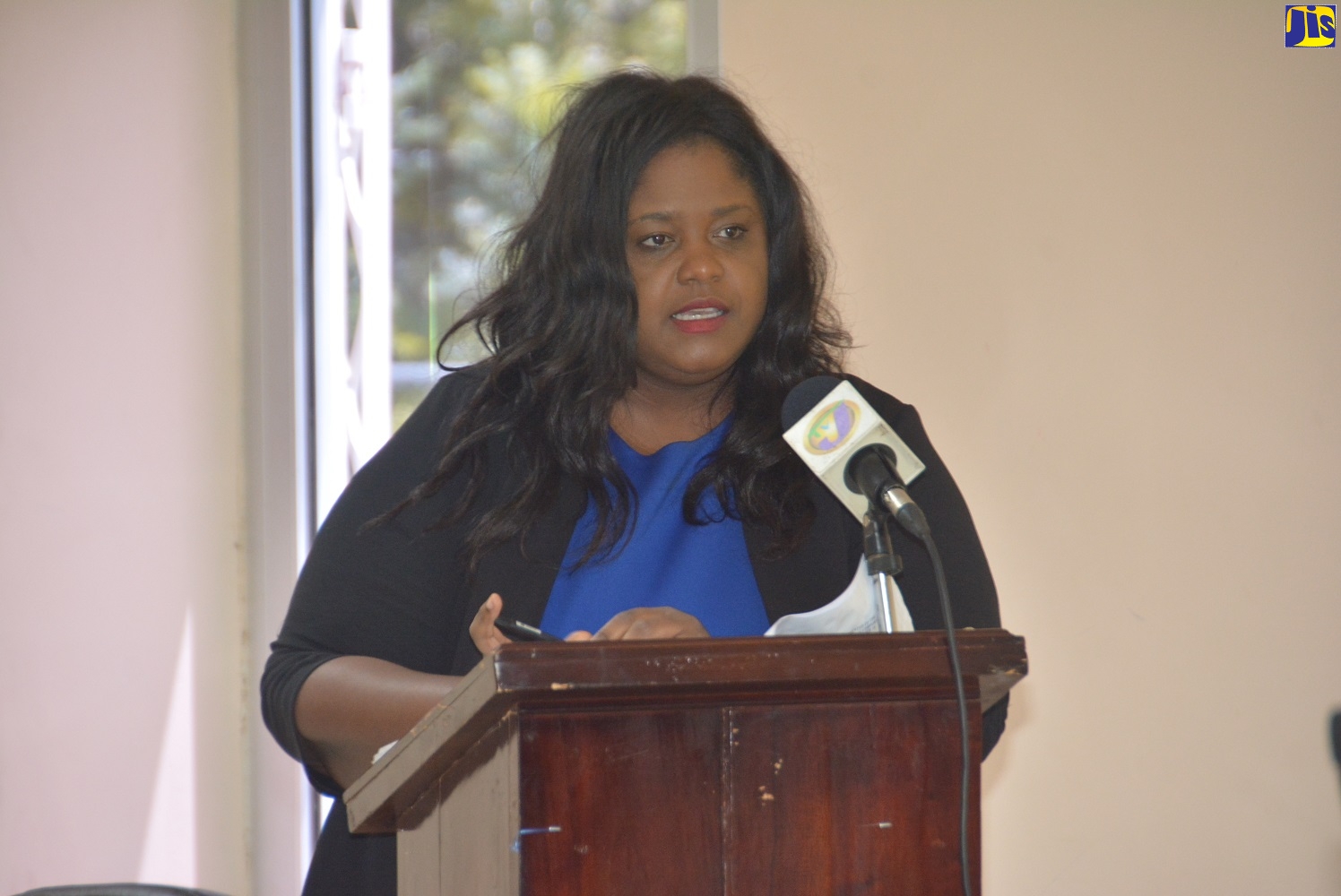 Medical Officer of Health at the St. Elizabeth Health Services, Dr. Tonia Dawkins-Beharie, speaks at the monthly meeting of the St. Elizabeth Municipal Corporation in Black River, on Thursday, October 10.