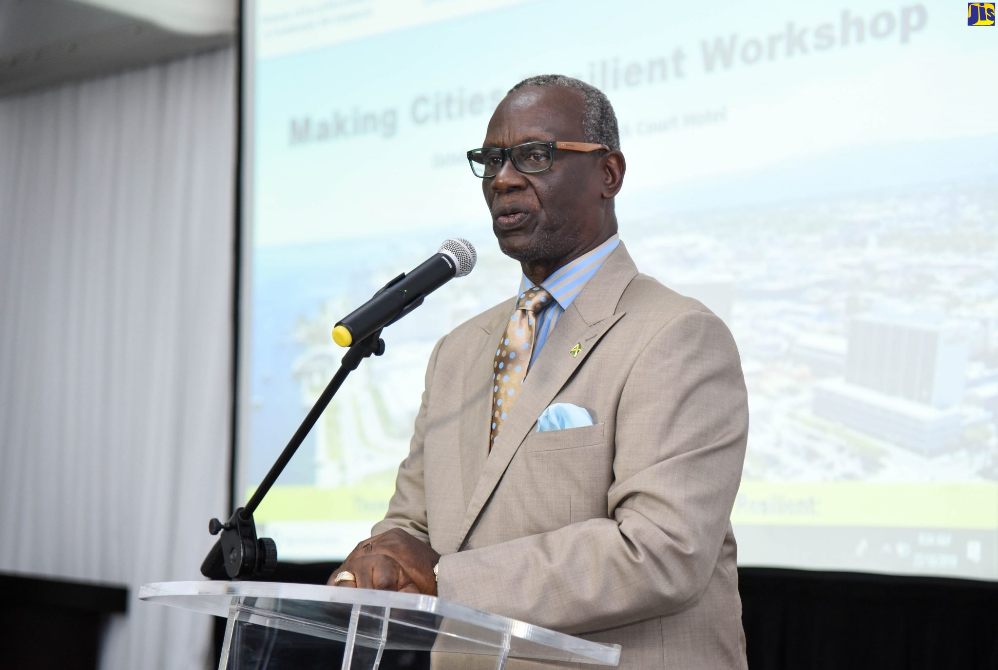 Local Government and Community Development Minister, Hon. Desmond McKenzie, speaks at the opening of the two-day ‘Making Cities Resilient’ workshop, on October 22, at the Spanish Court Hotel in New Kingston. It is being held under the theme ‘Disaster Risk Reduction and Making Cities Resilient: Towards the Development and Implementation of a Local Disaster Risk Reduction Strategy’.