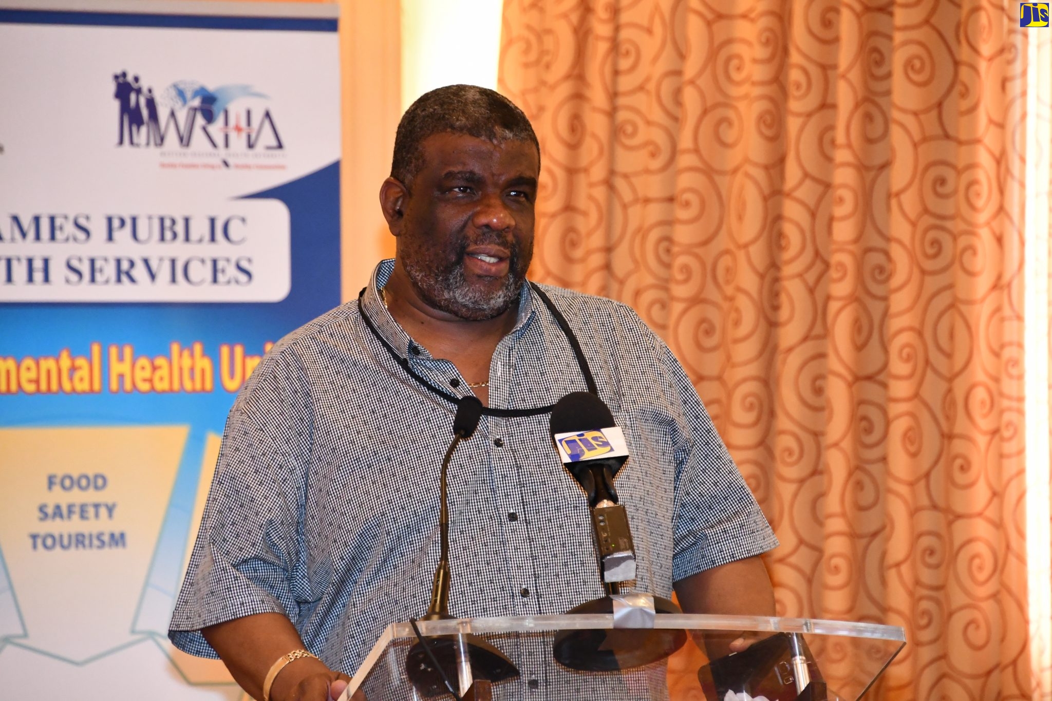Regional Director of the Western Regional Health Authority (WRHA), Errol Greene, addresses stakeholders during the St. James Public Health Services’ Vector Control Symposium, which was held at the RIU Montego Bay Resort on Friday (November 1).