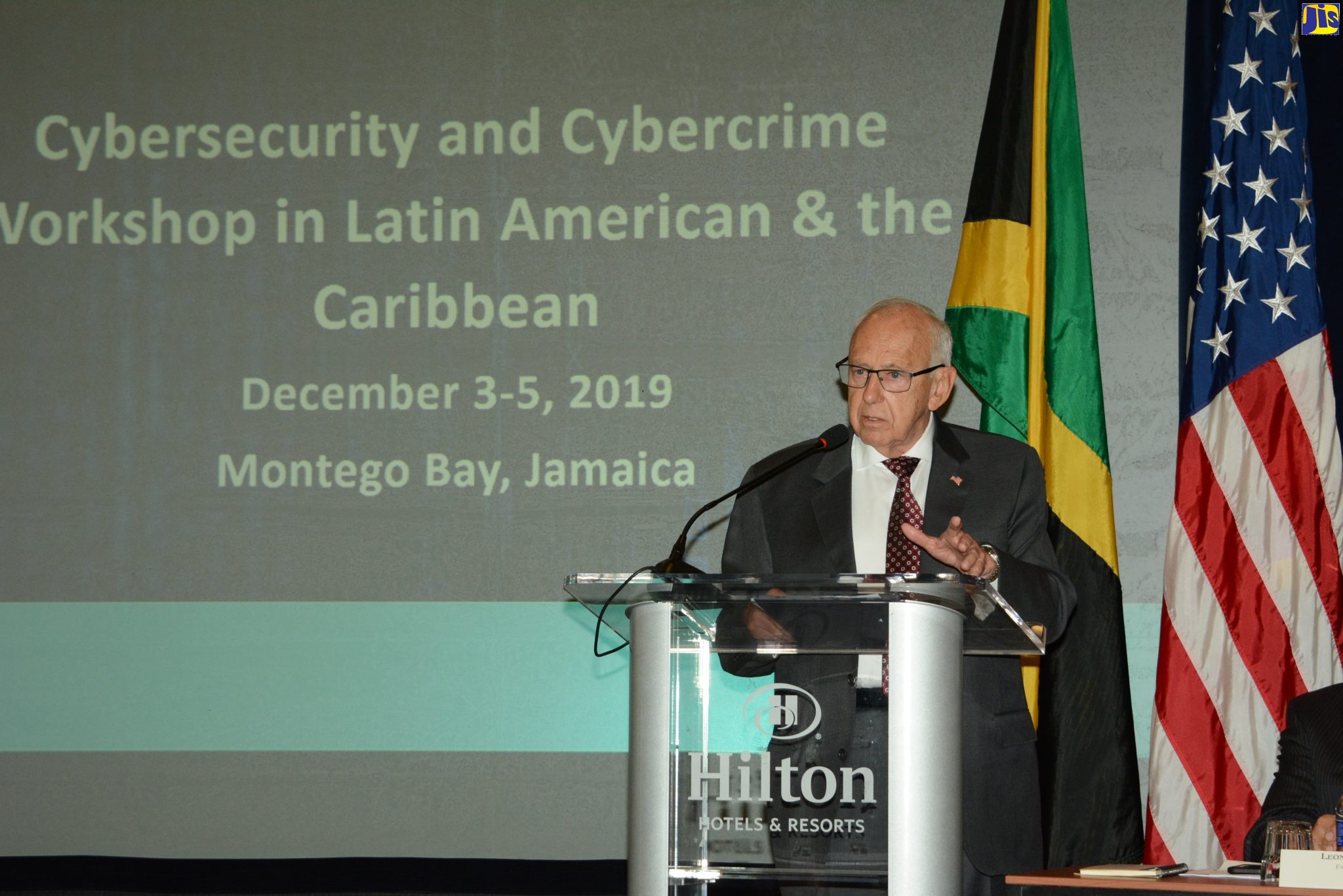 United States Ambassador to Jamaica, Donald Tapia, addresses a cybercrime and cybersecurity workshop at the Hilton Resort and Spa in St. James, recently.