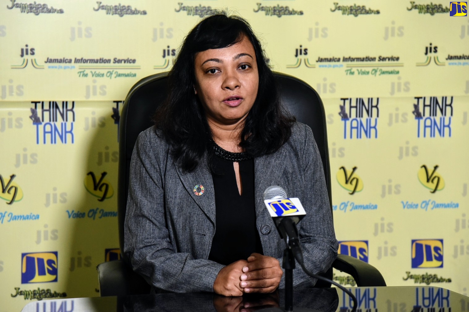 International Microscience Consultant under the Japan-funded Inter-American Development Bank (IDB) technical cooperation initiative, Petal Jetoo, addressing a JIS Think Tank on Tuesday (January 14).