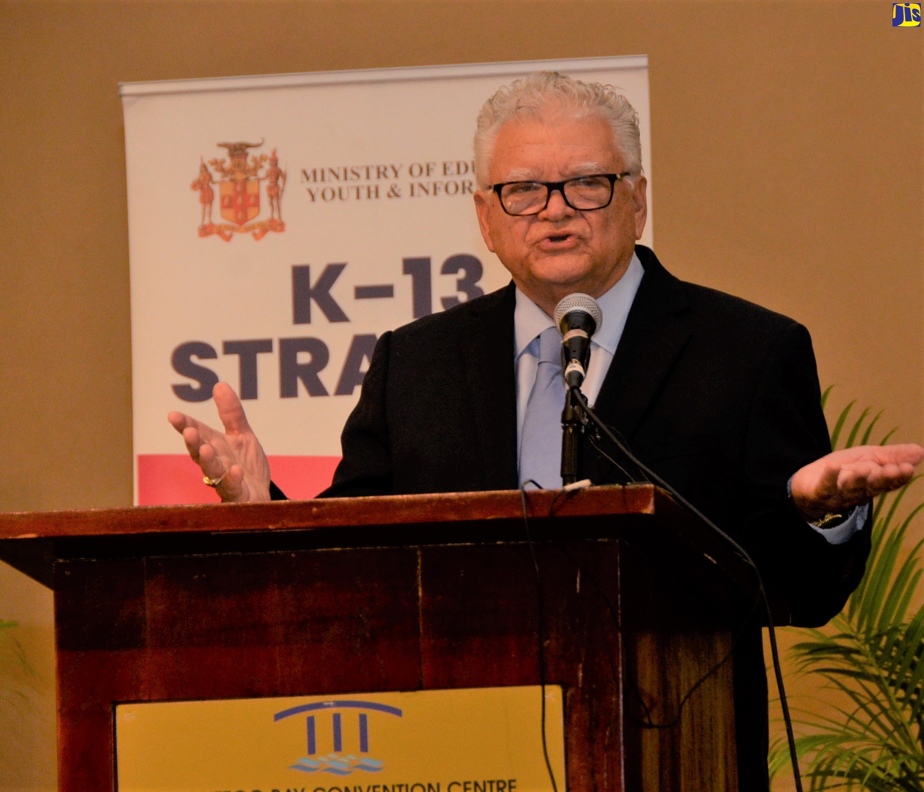 Minister without Portfolio with responsibility for Education, Youth and Information, Hon. Karl Samuda, delivers the keynote address at a Consultation for Region 4, which was held at the Montego Bay Convention Centre in St. James, on Wednesday (February 19).