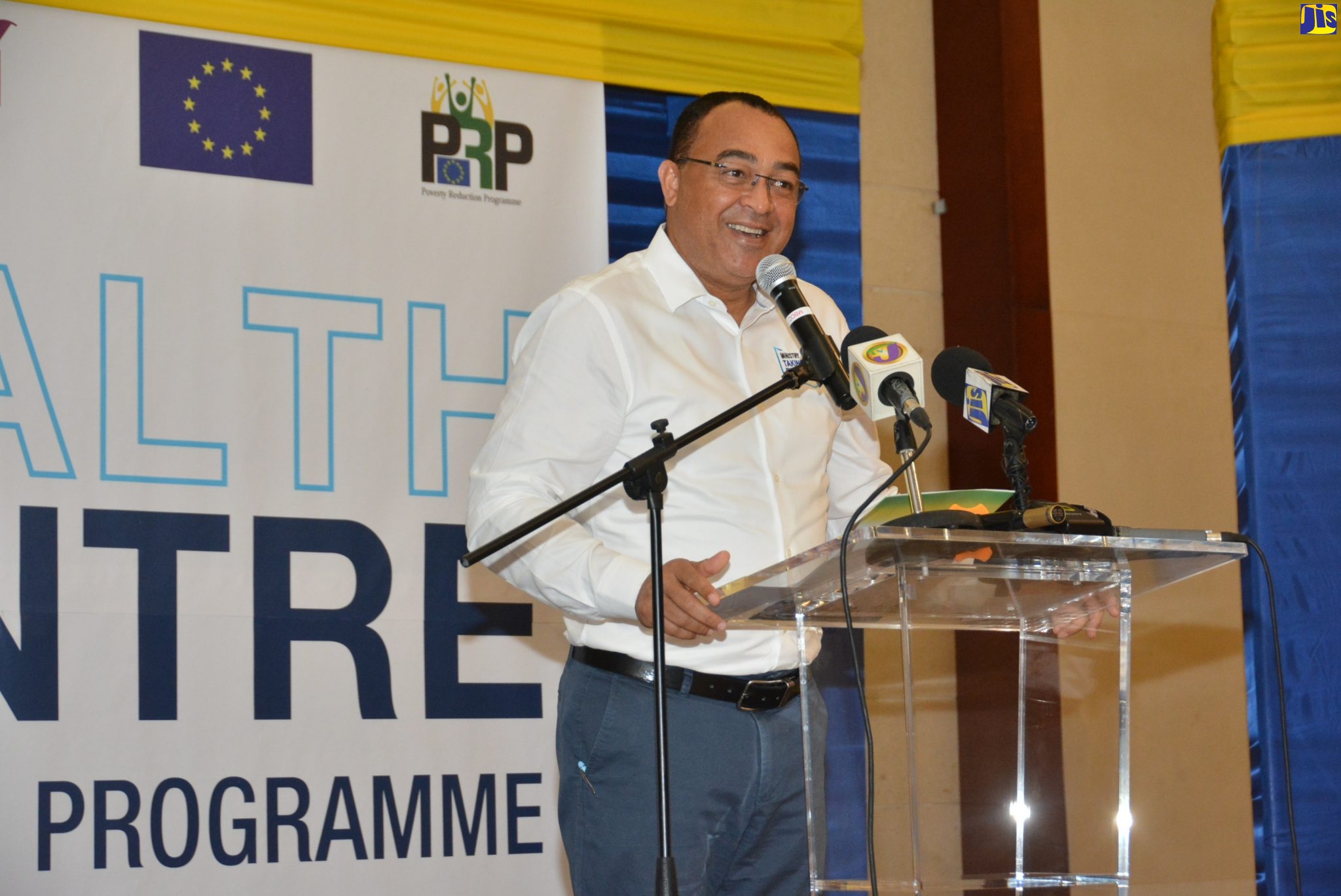 Minister of Health and Wellness, Dr. the Hon. Christopher Tufton, addresses stakeholders at the launch of a Health Centre Expansion Programme, held at the Montego Bay Convention Centre, in St. James, on February 6