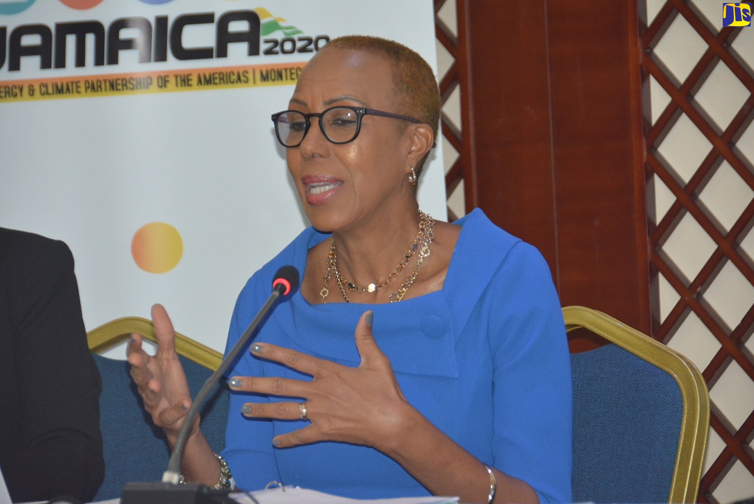 (FILE) Minister of Science, Energy & Technology, Hon. Fayval Williams, makes her contribution to a panel discussion at the fourth Energy and Climate Partnership of the Americas (ECPA) Meeting, held at the Montego Bay Convention Centre in St. James on Thursday, February 27.