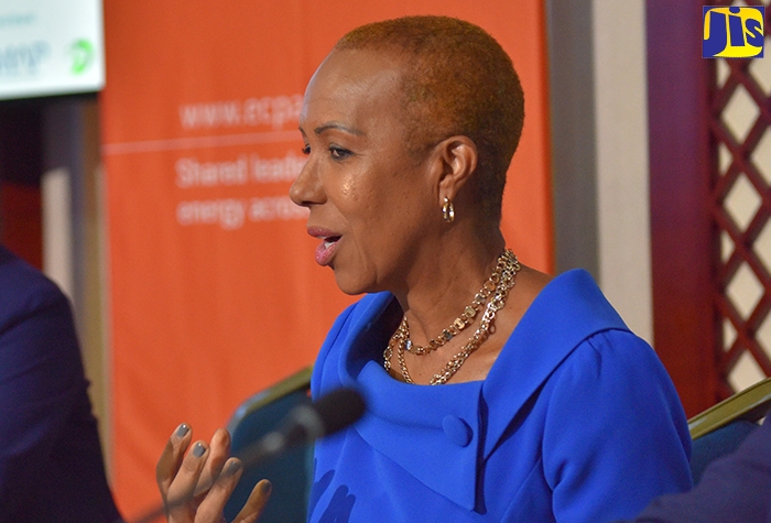Minister of Science, Energy and Technology, Hon. Fayval Williams, takes part in a panel discussion at the fourth Energy and Climate Partnership of the Americas (ECPA) Ministerial Meeting, which was held at the Montego Bay Convention Centre in St. James, on Thursday (February 27).