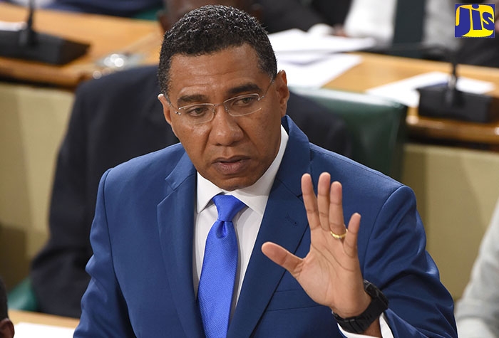 Prime Minister the Most Hon. Andrew Holness, making his contribution to the 2020/21 Budget Debate in the House of Representatives on March 19.