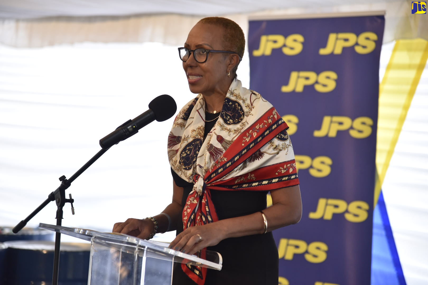 Minister of Science, Energy and Technology, Hon. Fayval Williams, addresses delegates during the farewell ceremony of the fourth Energy and Climate Partnership of the Americas (ECPA) Ministerial Meeting, which was held at the Jamaica Public Service (JPS) Power Station in Bogue, St. James, on Friday (February 28).