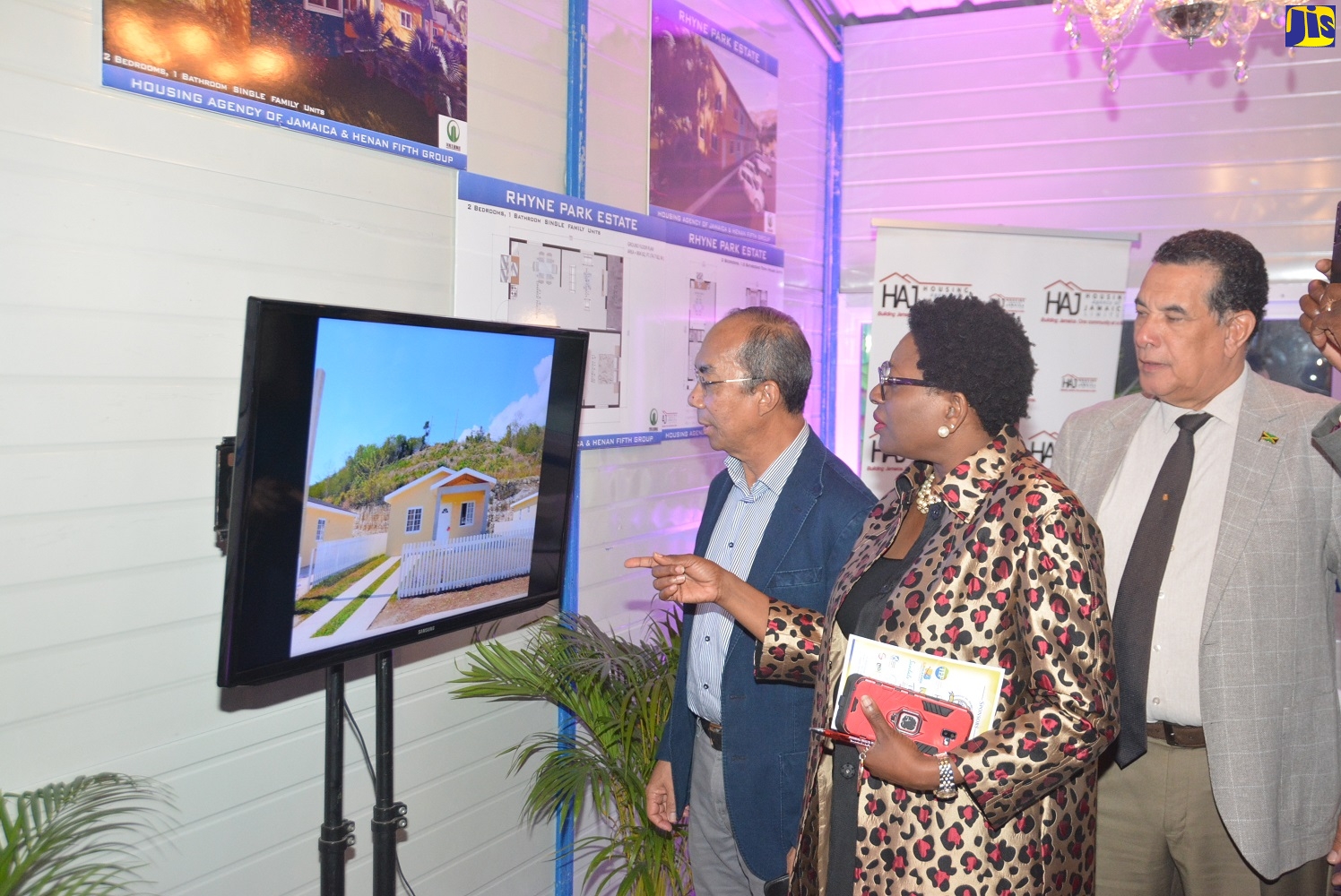 Minister of National Security, Hon. Dr. Horace Chang (left), tours of the Montego Bay Chamber of Commerce and Industry’s ‘Expo 2020’, following the official opening ceremony held at the Montego Bay Convention Centre in Rose Hall, St. James, on March 6. He is accompanied by Montego Bay Chamber of Commerce and Industry (MBCCI) President, Janet Silvera (centre); and Mayor of Montego Bay, Councillor Homer Davis.
