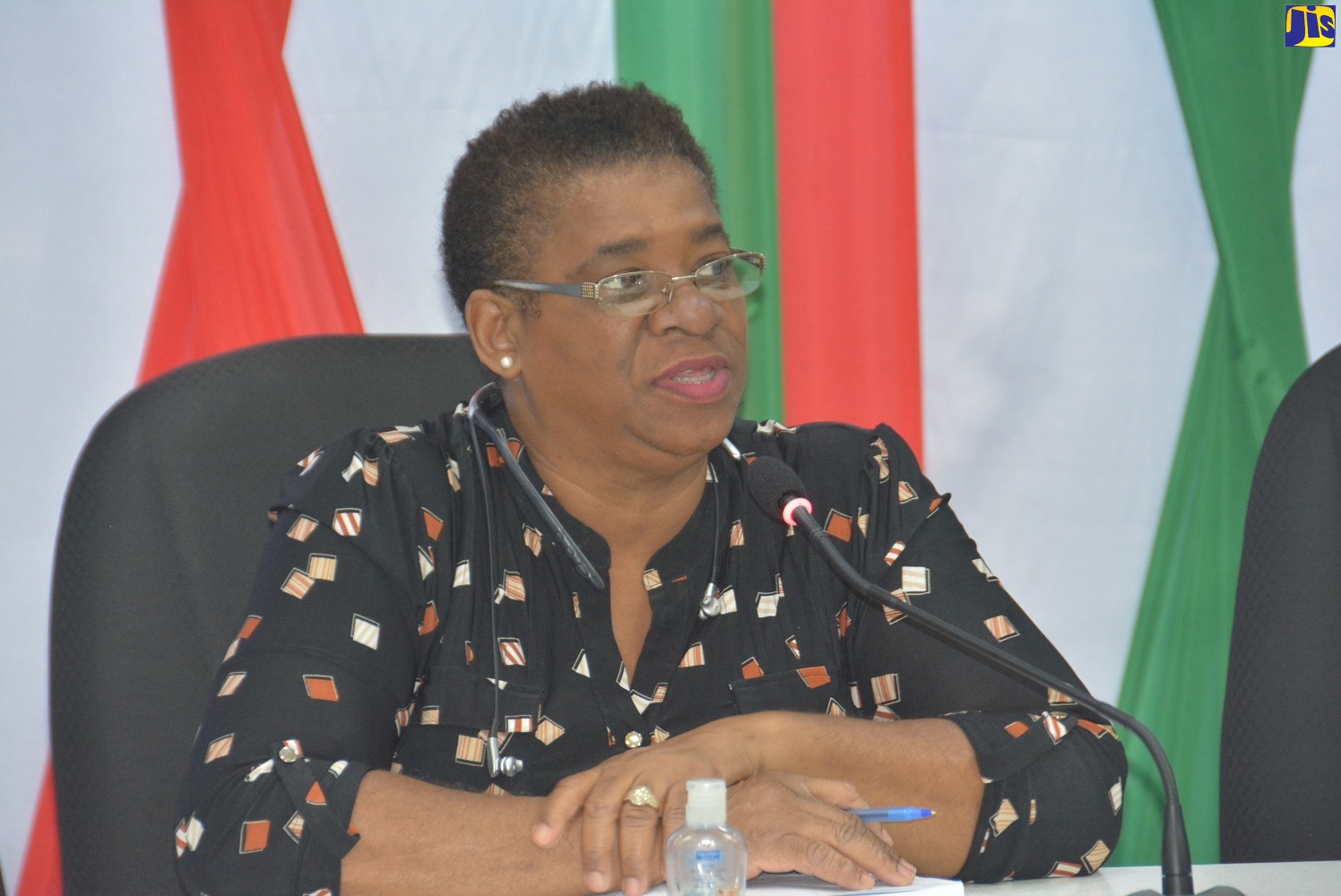 Commercial Services Manager, St. James Municipal Corporation, Pamela March, speaking at a meeting of the Disaster Preparedness, Hazard Mitigation and Safety Committee at the Corporation  in Montego Bay on Wednesday (March 18).