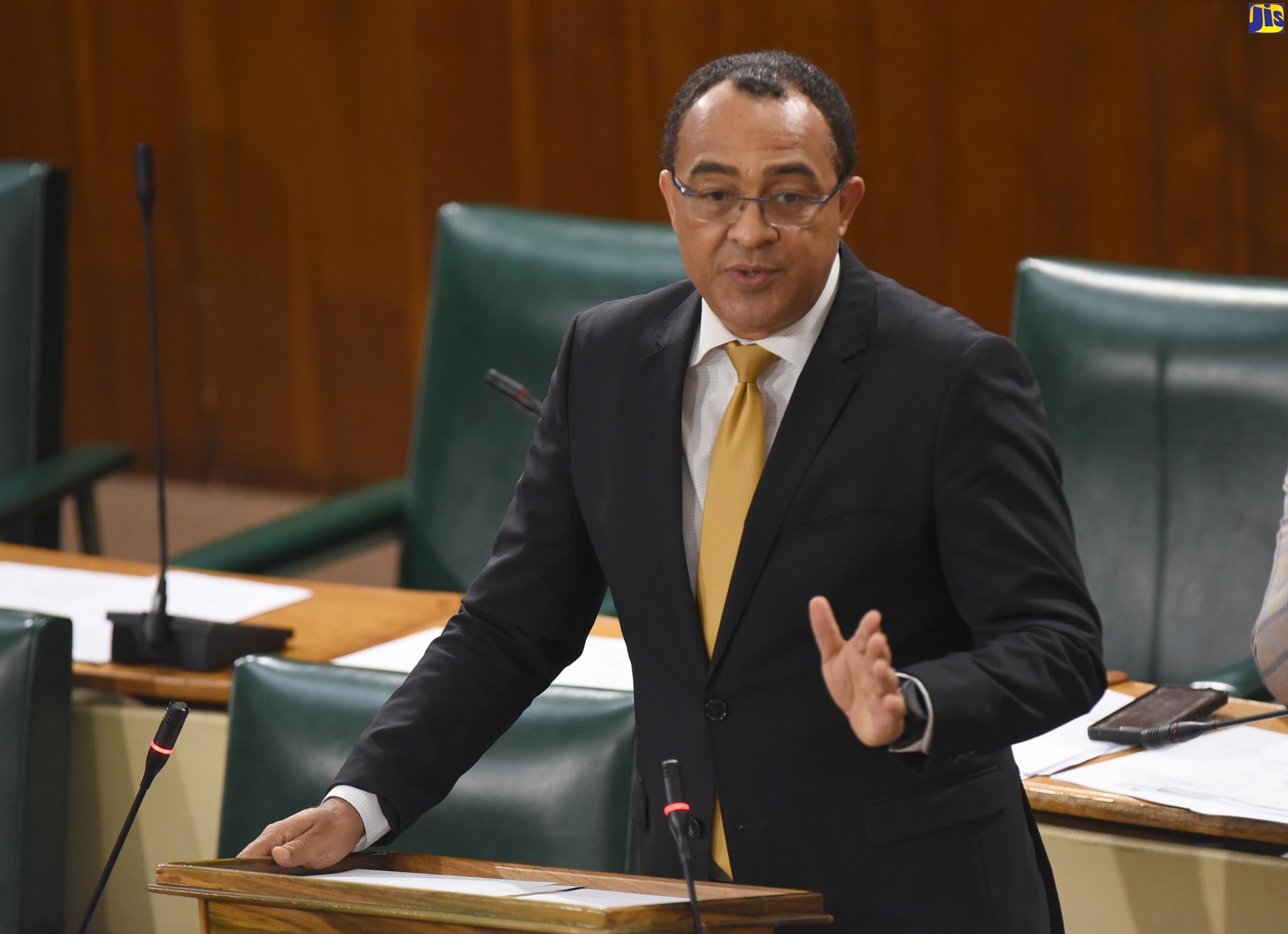 Minister of Health and Wellness, Dr. the Hon. Christopher Tufton, making a statement in the House of Representatives on the novel coronavirus (COVID-19), on Thursday (March 12).