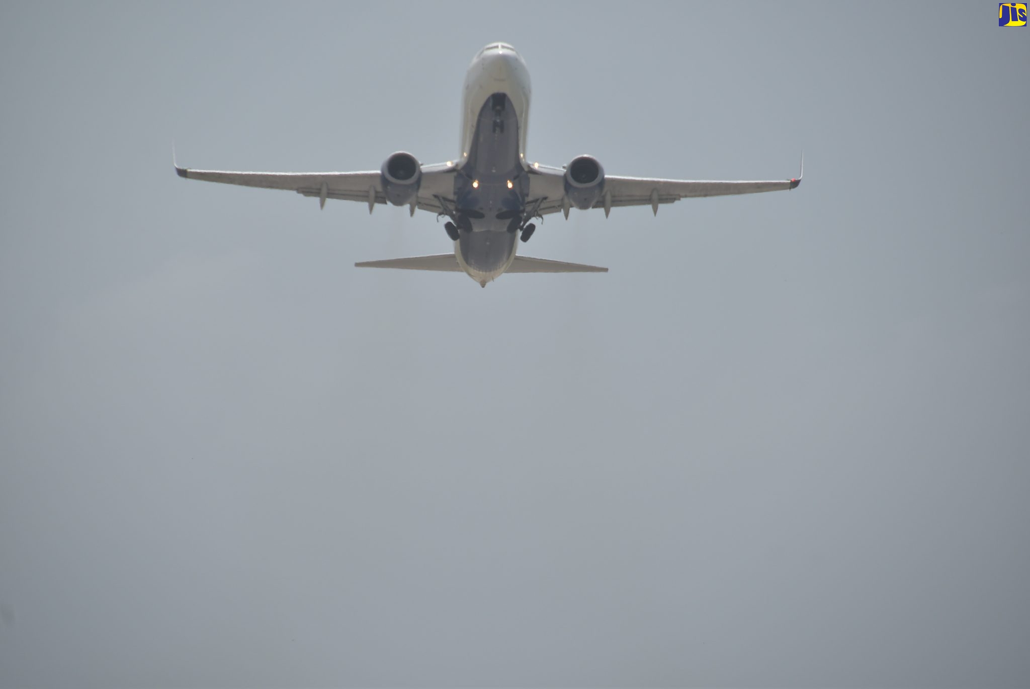 An aircraft descending to land at the Sangster International Airport, in St. James.