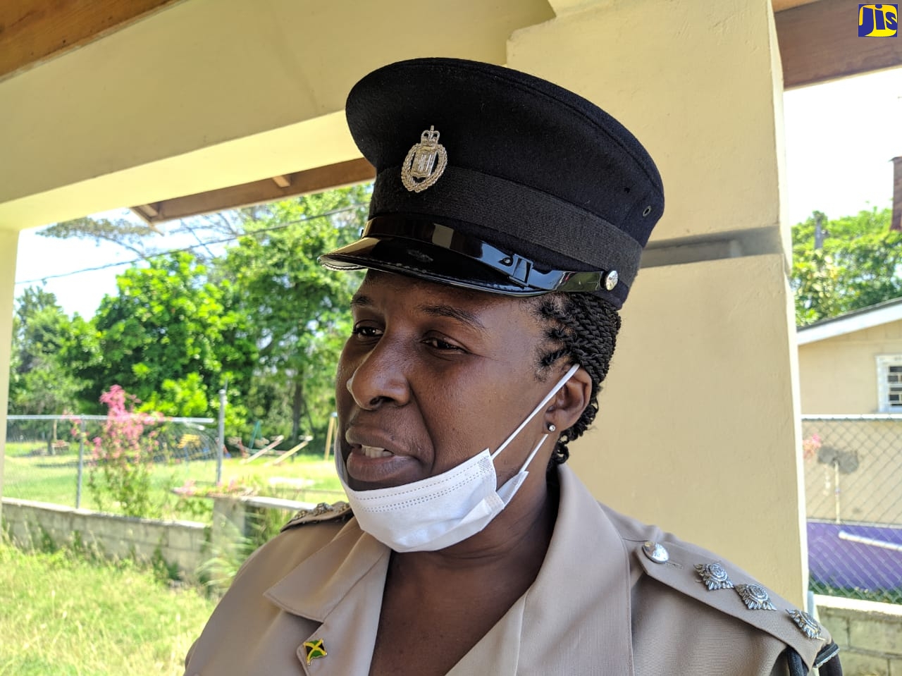 Deputy Superintendent of Police in St. Elizabeth,  Nadine Grant-Brown, speaks at the monthly meeting of the St Elizabeth Municipal Corporation in Black River on April 9.