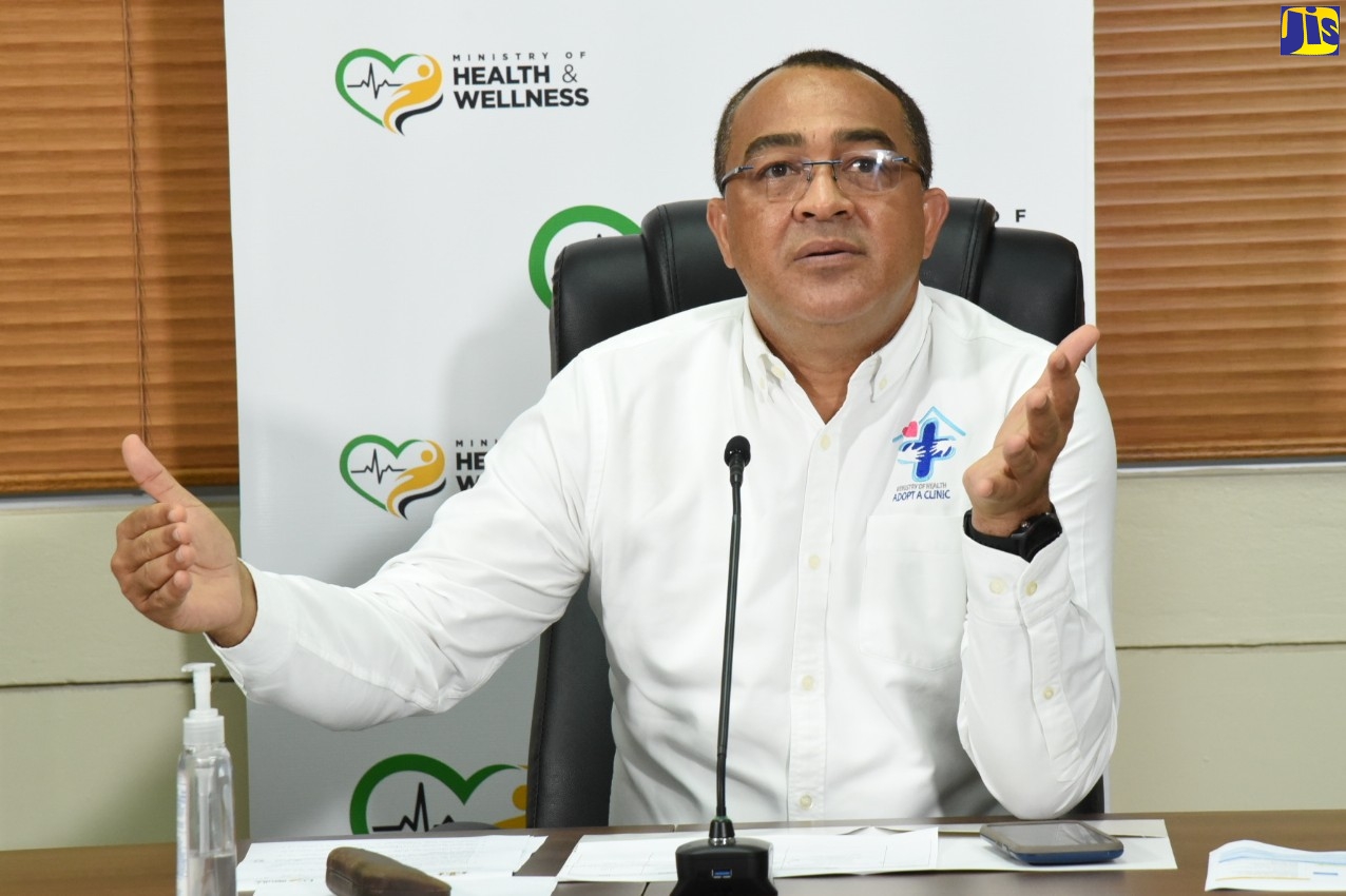 Minister of Health and Wellness, Dr. the Hon. Christopher Tufton, addresses a digital press conference on Wednesday (May 20).