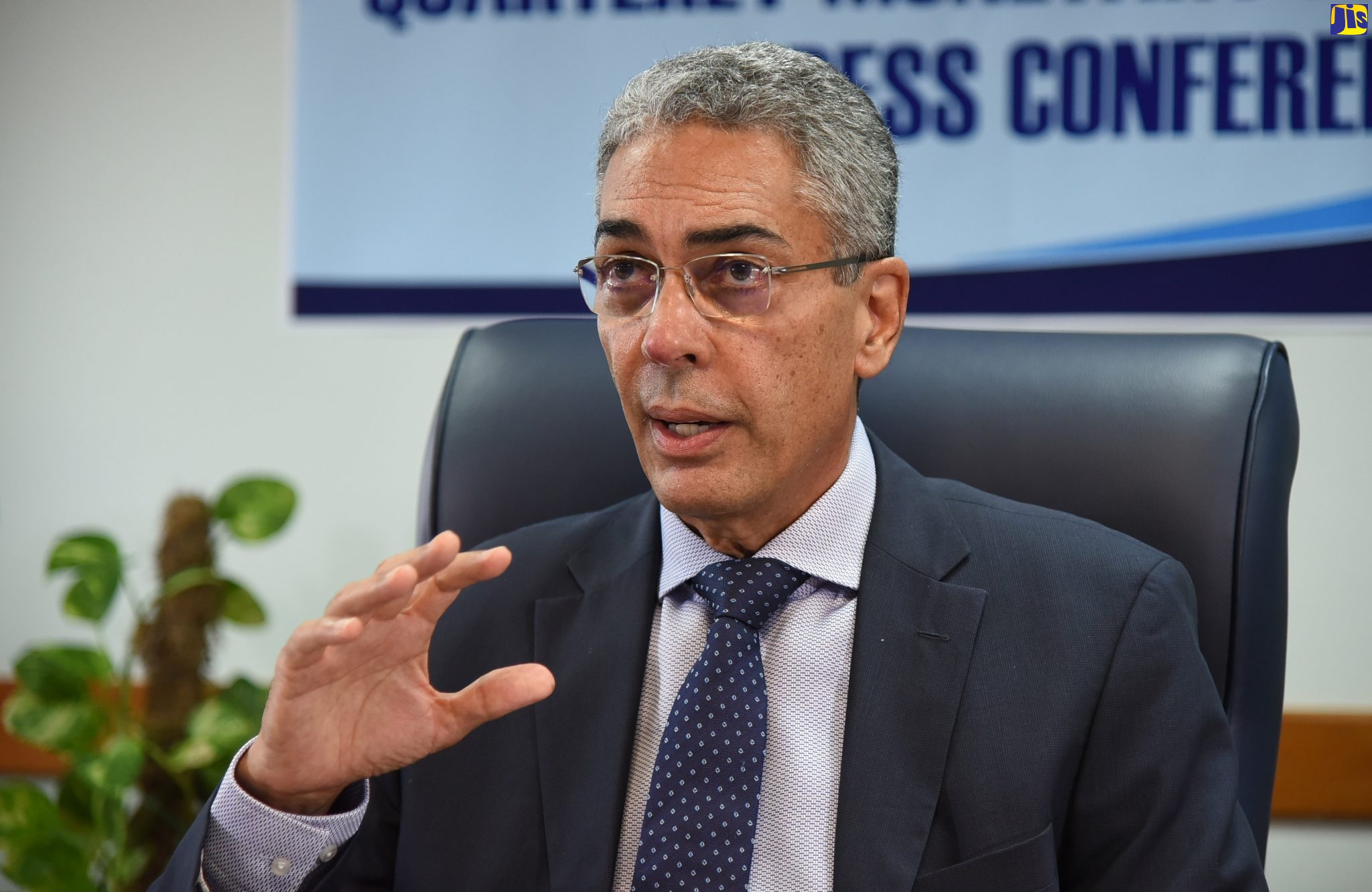 Bank of Jamaica (BOJ) Governor, Richard Byles, addressing journalists during Wednesday’s (May 20) digital quarterly press conference.