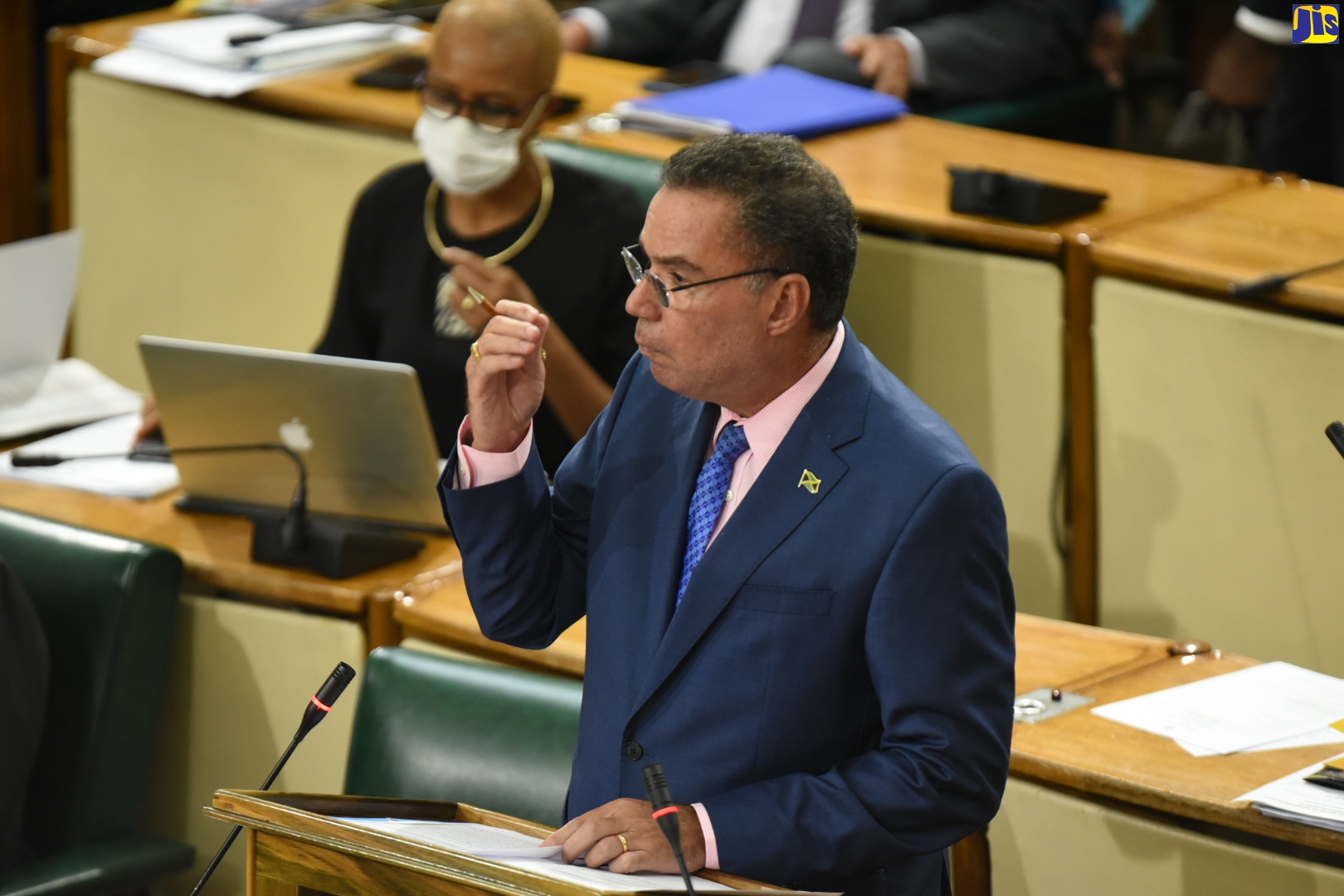 Minister without Portfolio in the Ministry of Economic Growth and Job Creation, Hon. Daryl Vaz, emphasises a point while making his contribution to the 2020/21 Sectoral Debate in the House of Representatives on Tuesday (June 23).