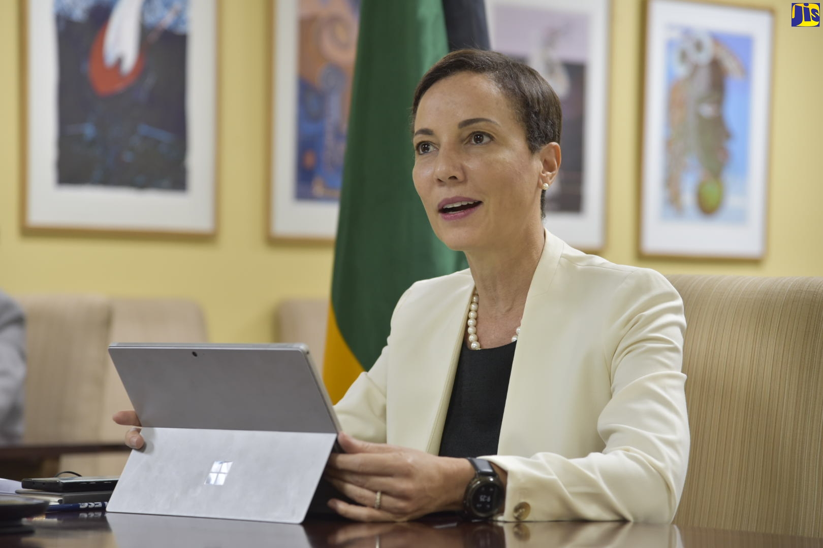 Minister of Foreign Affairs and Foreign Trade, Senator the Hon. Kamina Johnson Smith, speaking on Wednesday (June 10) at the virtual high-level forum to commemorate the 75th Anniversary of the signing of the United Nations Charter.