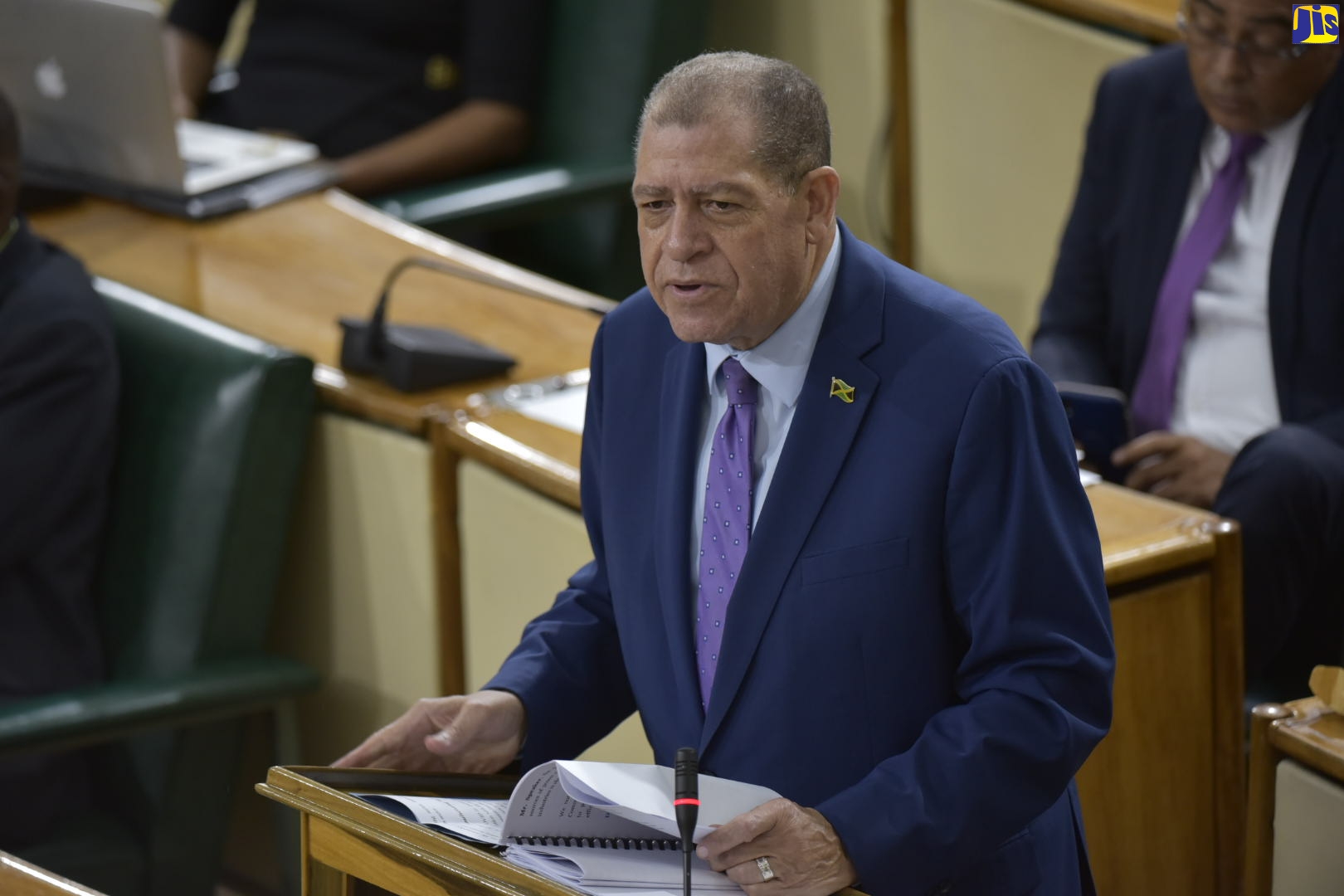 Minister of Industry Commerce, Agriculture and Fisheries , Hon. Audley Shaw, makes his contribution to the 2020/21 Sectoral Debate in the House of Representatives on June 16.