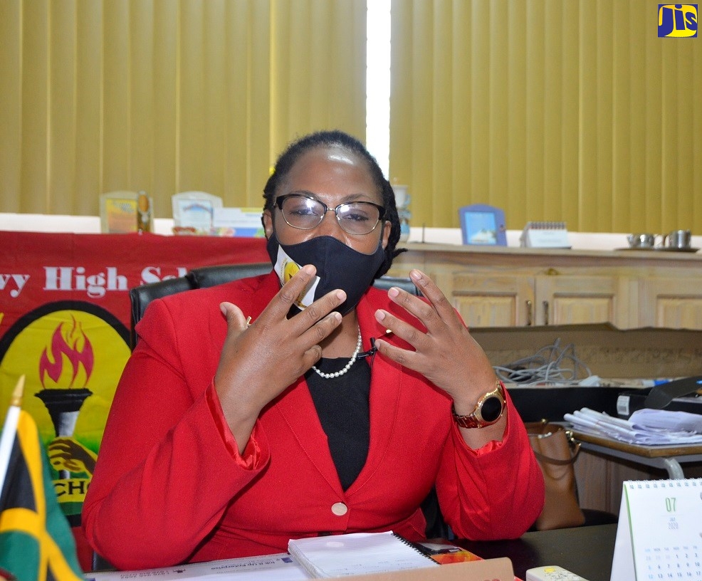 Principal of Anchovy High School,  in St. James, Lavern Stewart, speaks with JIS News.