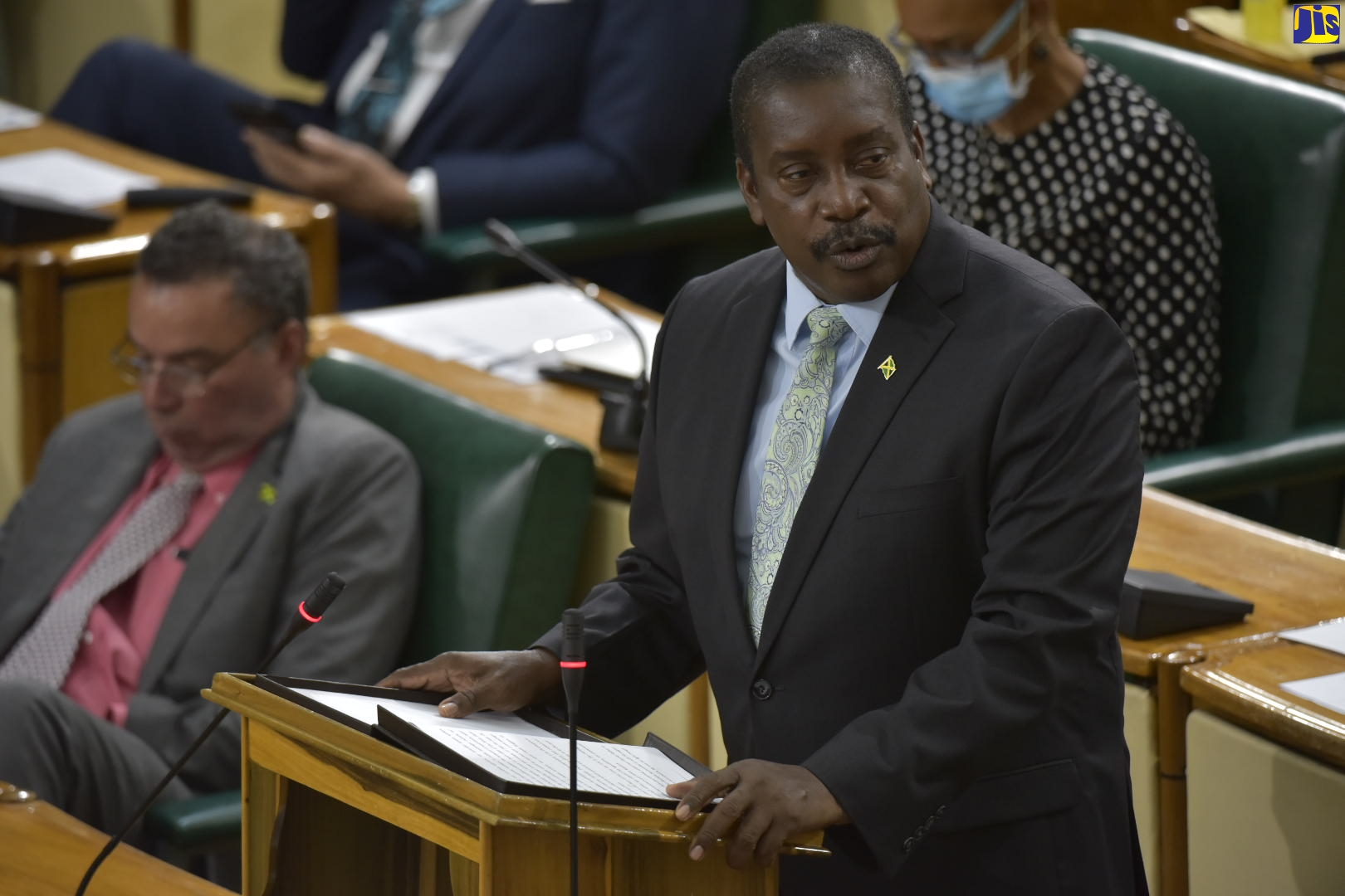 Minister of Transport and Mining, Hon. Robert Montague, opens the 2020/21 Sectoral Debate in the House of Representatives on June 2.
