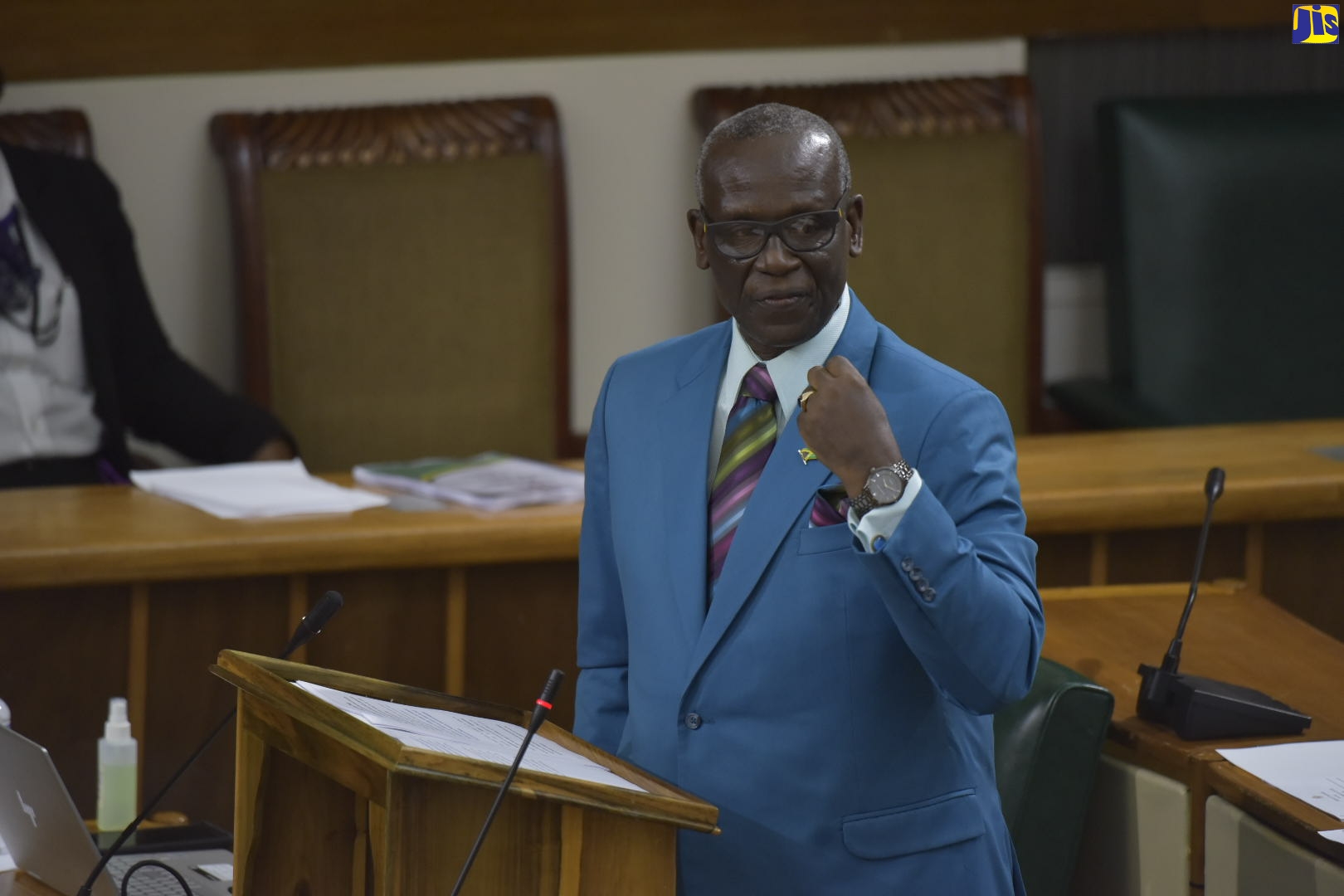 Minister of Local Government and Community Development, Hon. Desmond McKenzie, emphasises a point during his 2020/21 Sectoral Debate presentation in the House of Representatives on Tuesday (July 21), under the theme ‘Building National Resilience through Continuous Investment in Local Government’.