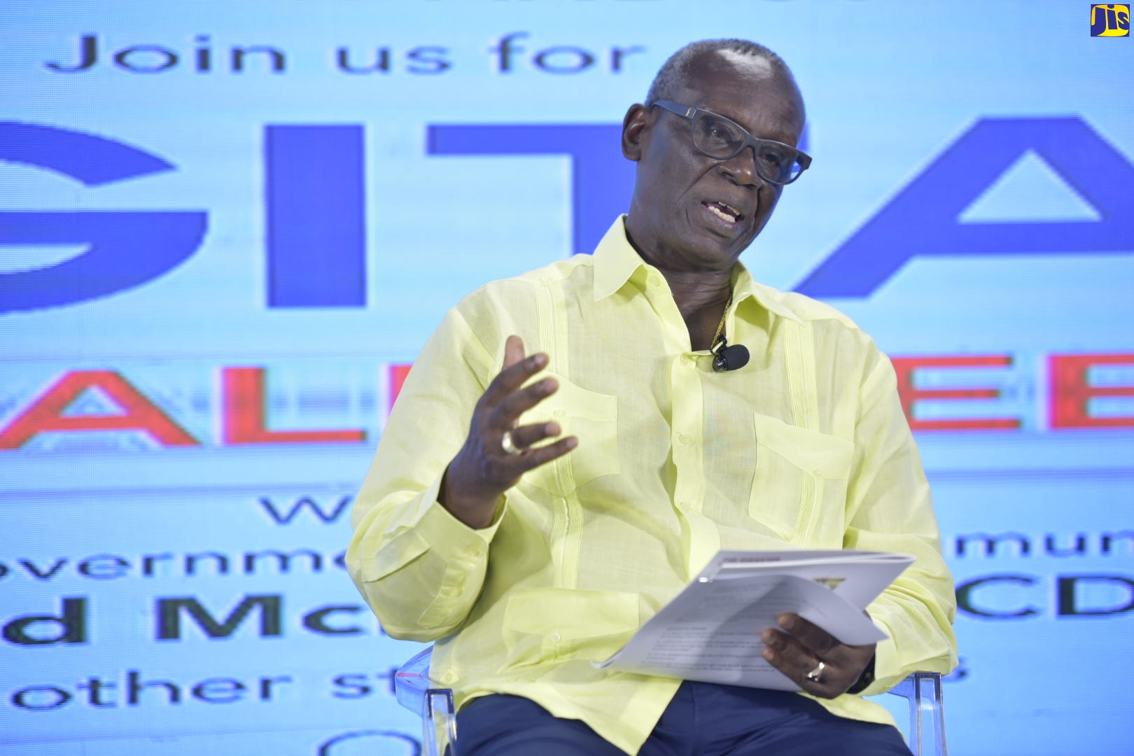 Minister of Local Government and Community Development, Hon. Desmond McKenzie, addresses a digital town hall hosted by the Ministry on Thursday (July 30).