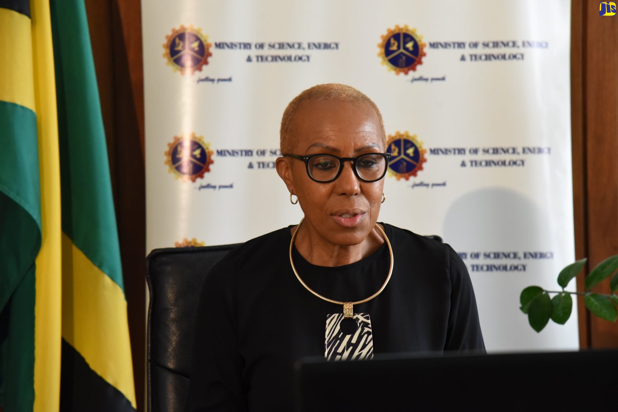 Minister of Science, Energy and Technology, Hon. Fayval Williams, speaks at a recent virtual Jamaica Information Service (JIS) ‘Think Tank’.

