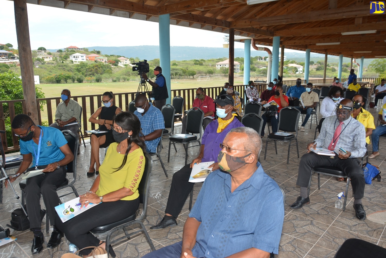 Stakeholders attending the launch of the ‘Promoting Community-Based Climate Resilience in the Fisheries Sector Project’ held at the Treasure Beach Sports Park in St. Elizabeth, on July 24.