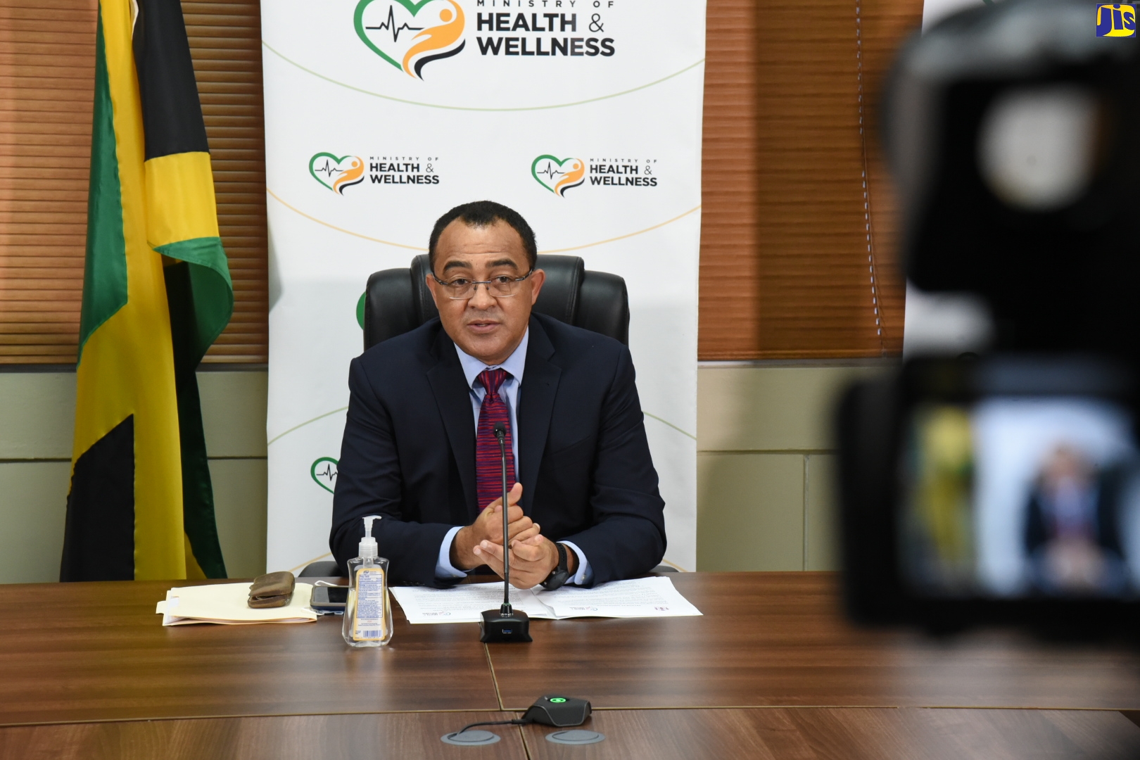 Minister of Health and Wellness, Dr. the Hon. Christopher Tufton, speaking during the weekly virtual COVID Conversations press briefing from the Ministry’s head office in New Kingston on Thursday (July 9) .