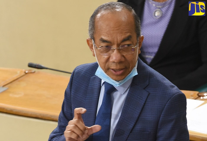 Minister of National Security, Hon. Dr. Horace Chang, presents a report in Parliament on Tuesday (July 14), pertaining to the Zones of Special Operations (ZOSOs) being implemented in the Greenwich Town and August Town communities.