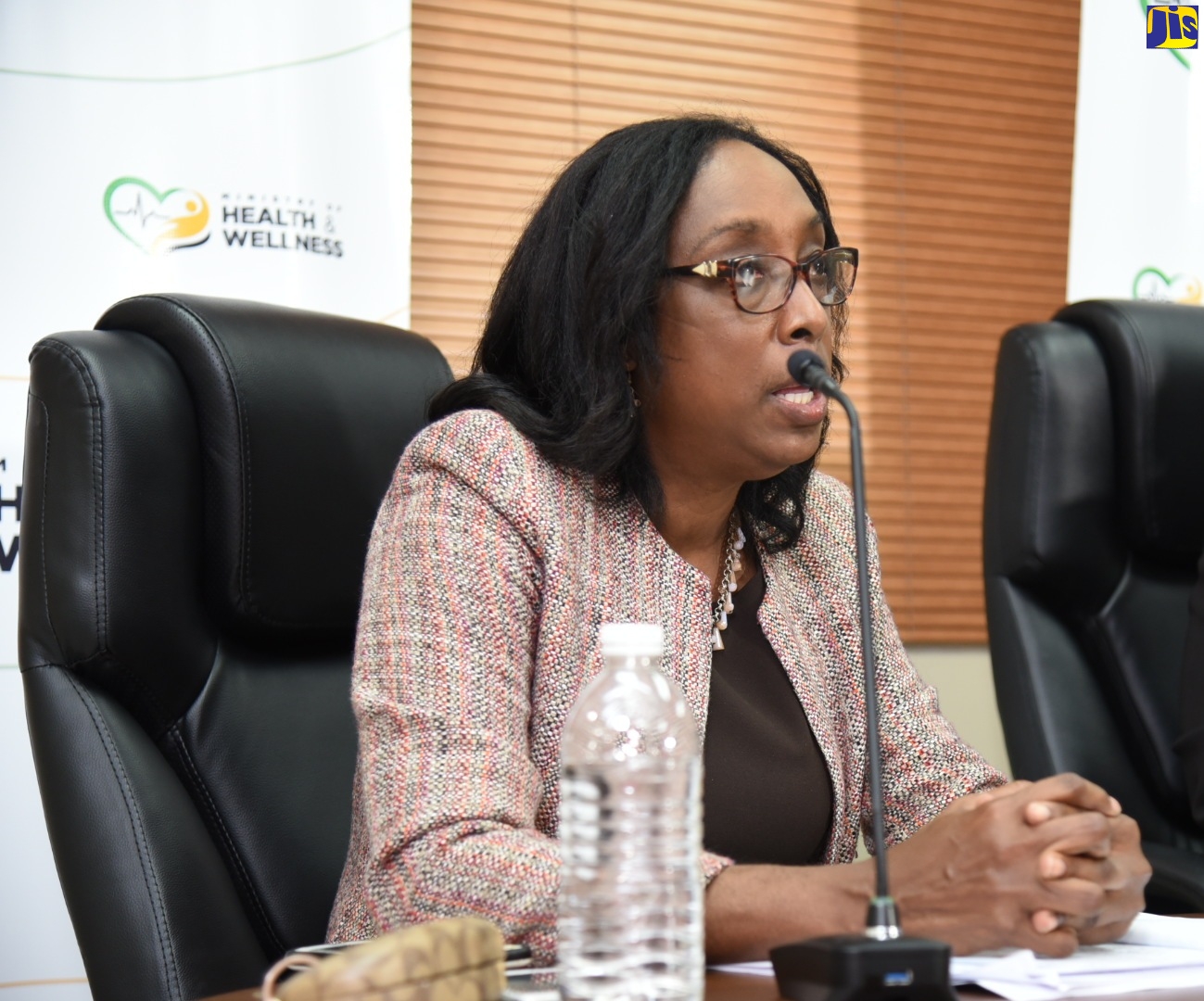 Director of the National Laboratory Services, Dr. Michelle Hamilton, fields questions from journalists during the Ministry of Health and Wellness’ weekly digital COVID Conversations press briefing on Thursday (August 13).