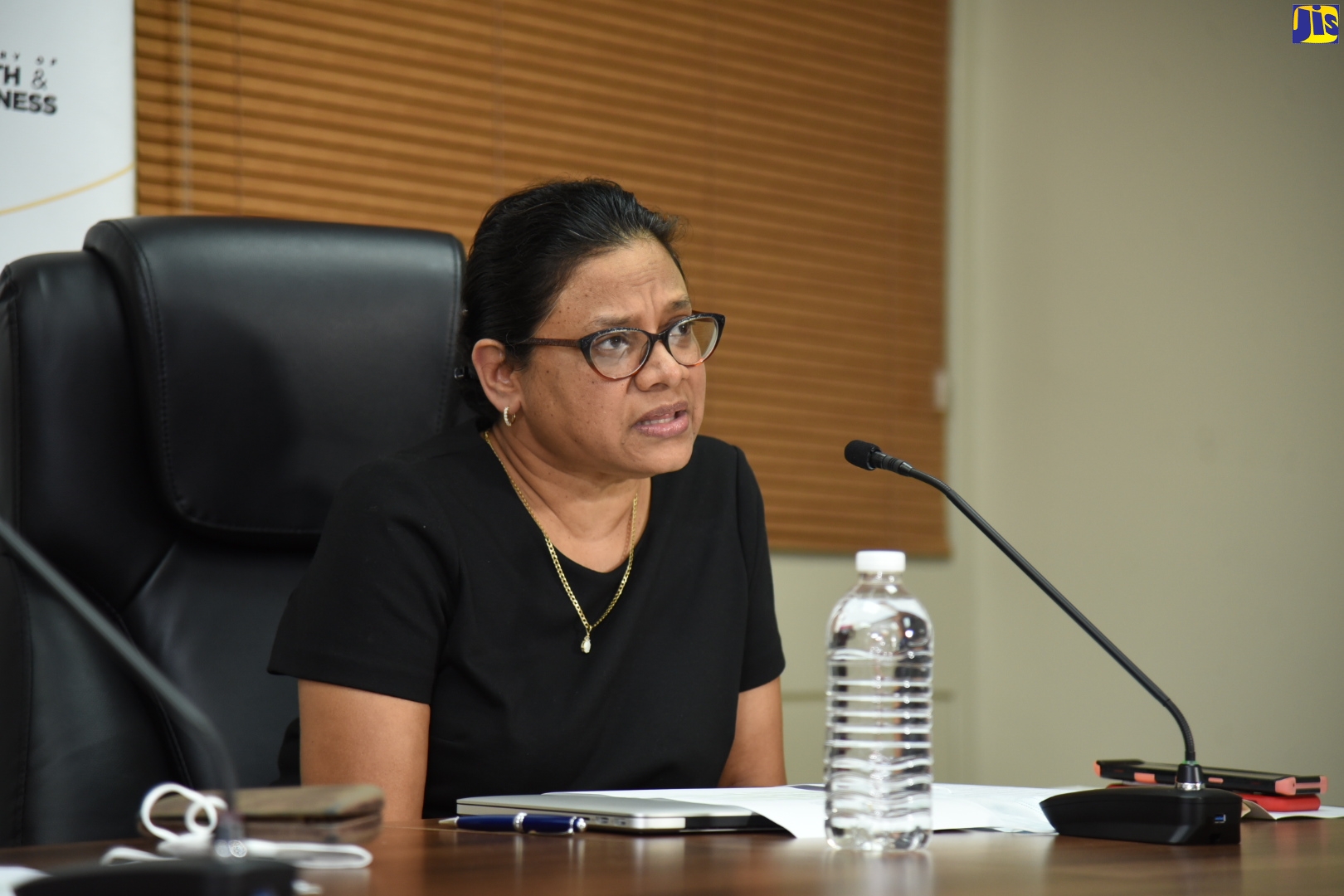 Chief Medical Officer, Dr. Jacqueline Bisasor-McKenzie speaking on Thursday (August 13) during the weekly virtual COVID Conversations press briefing at the Ministry of Health and Wellness