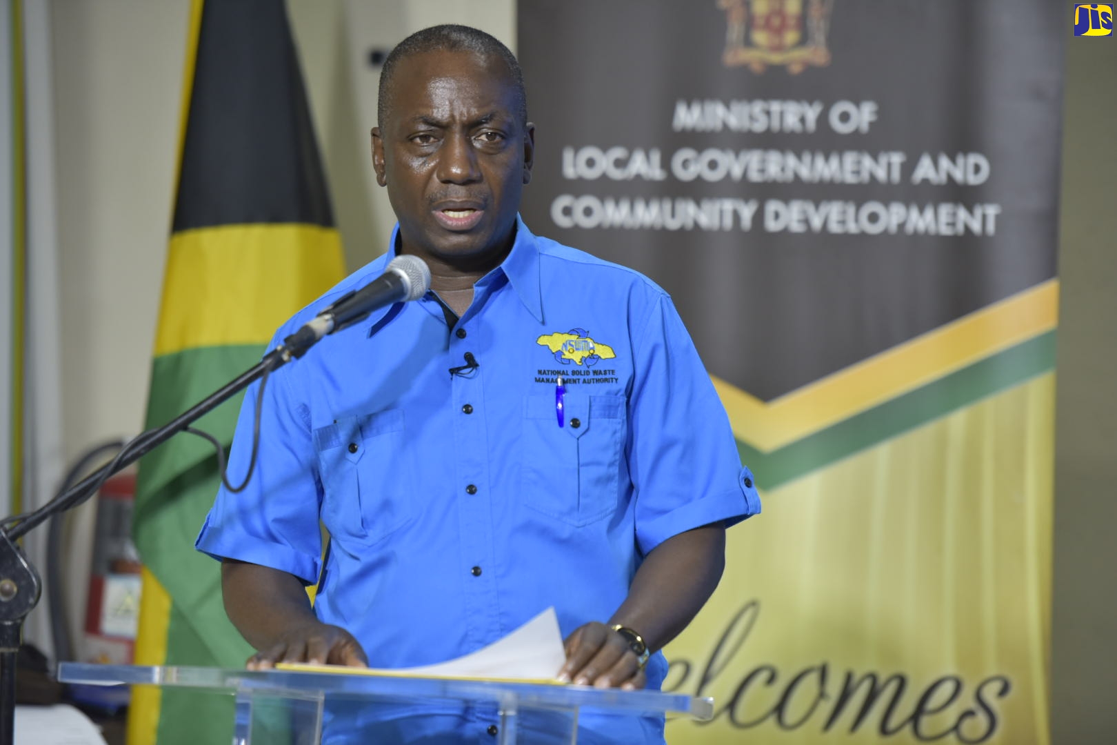 Executive Director of the National Solid Waste Management Authority (NSWMA), Audley Gordon, addresses a recent digital town hall organised by the Ministry of Local Government and Community Development.