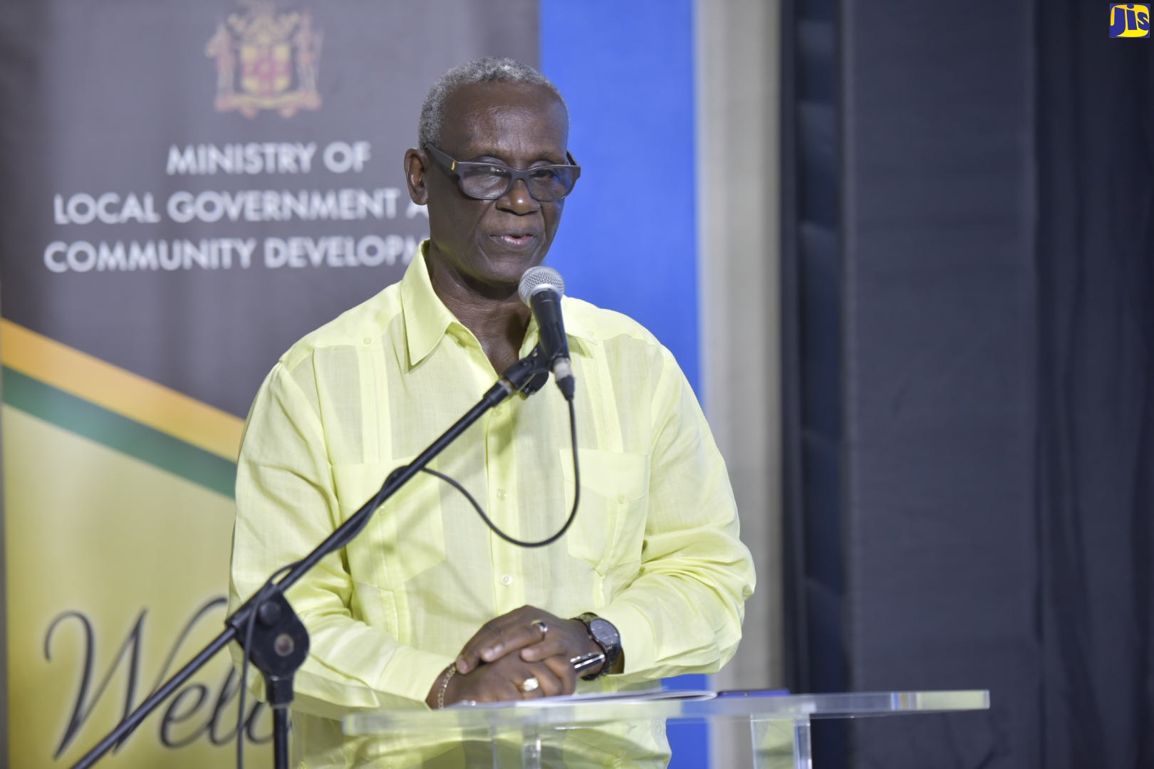 Minister of Local Government and Community Development, Hon. Desmond McKenzie, addresses a digital town hall, hosted by the Ministry on July 30.